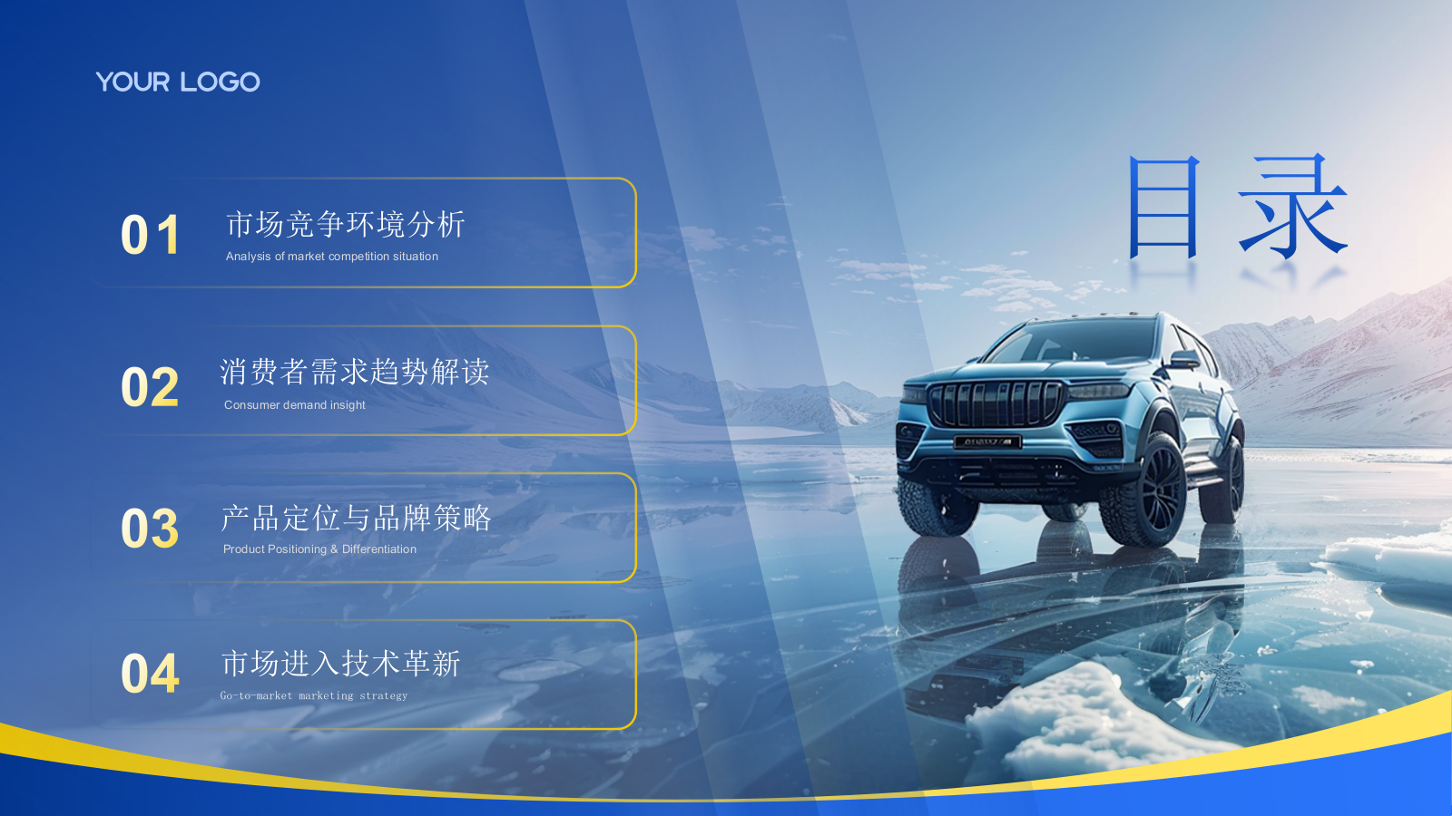 蓝色汽车行业年终总结汇报ppt模板.pptx_第2页