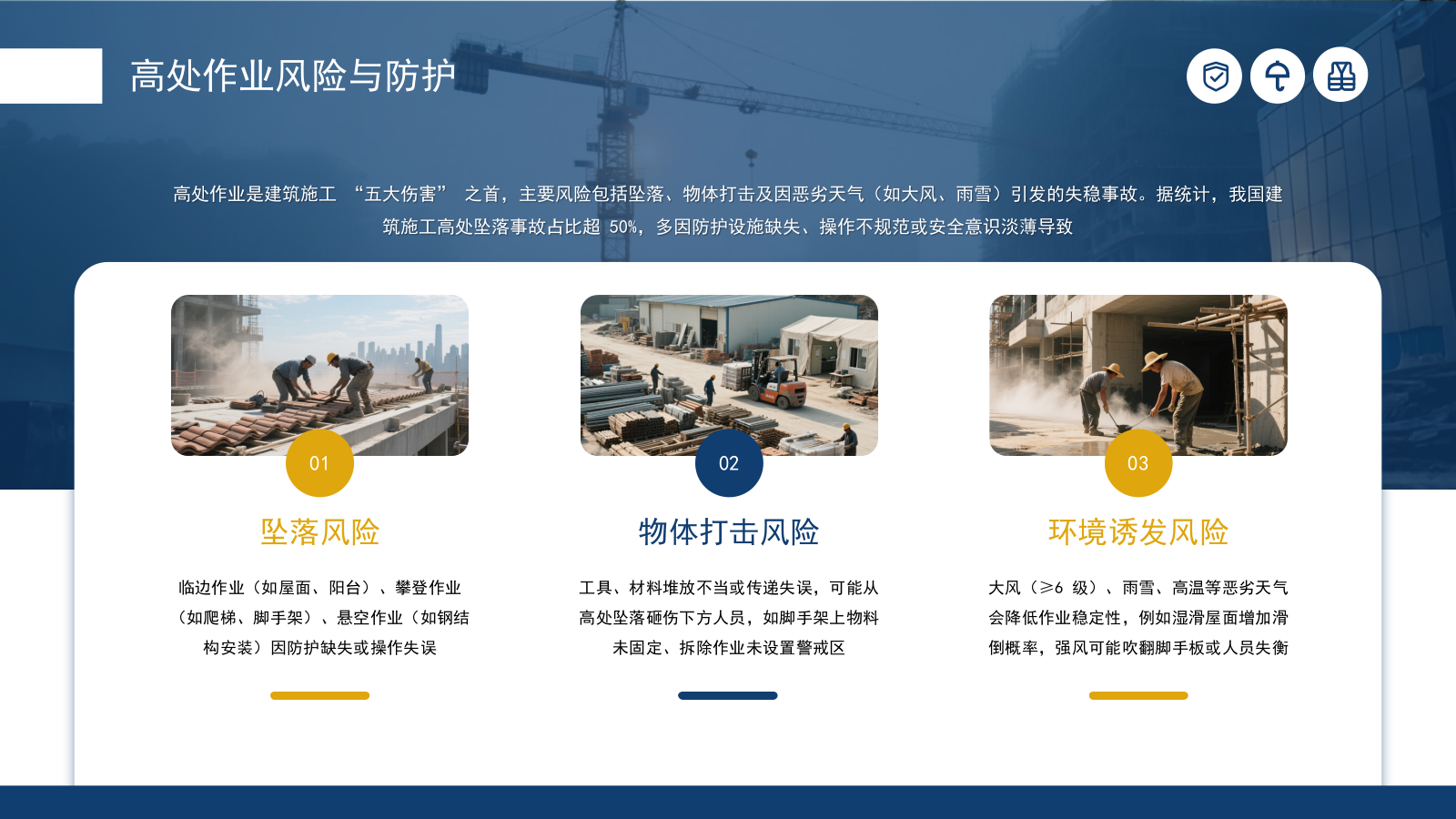 蓝色商务建筑工地安全生产月主题会议通用PPT模板.pptx_第8页