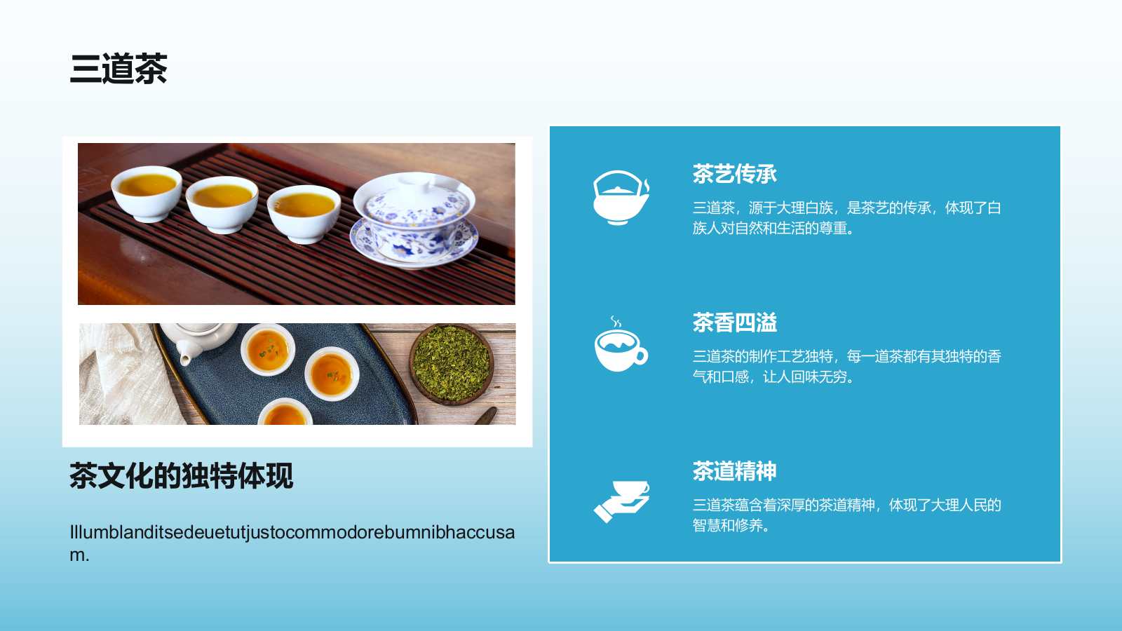 蓝色摄影风家乡大理旅游资源全面介绍PPT模板.pptx_第9页