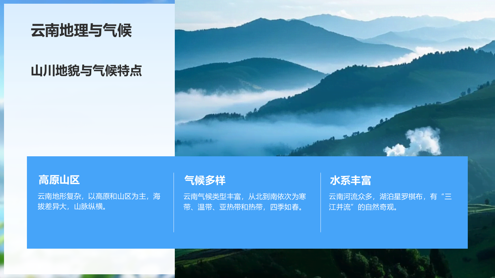 蓝色摄影风探寻彩云之南：云南旅行全攻略PPT模板.pptx_第4页