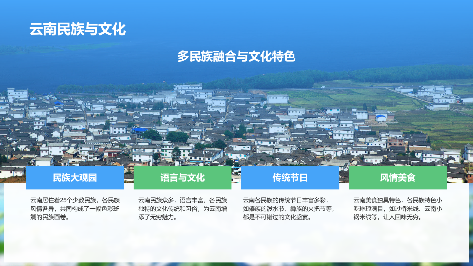 蓝色摄影风探寻彩云之南：云南旅行全攻略PPT模板.pptx_第5页