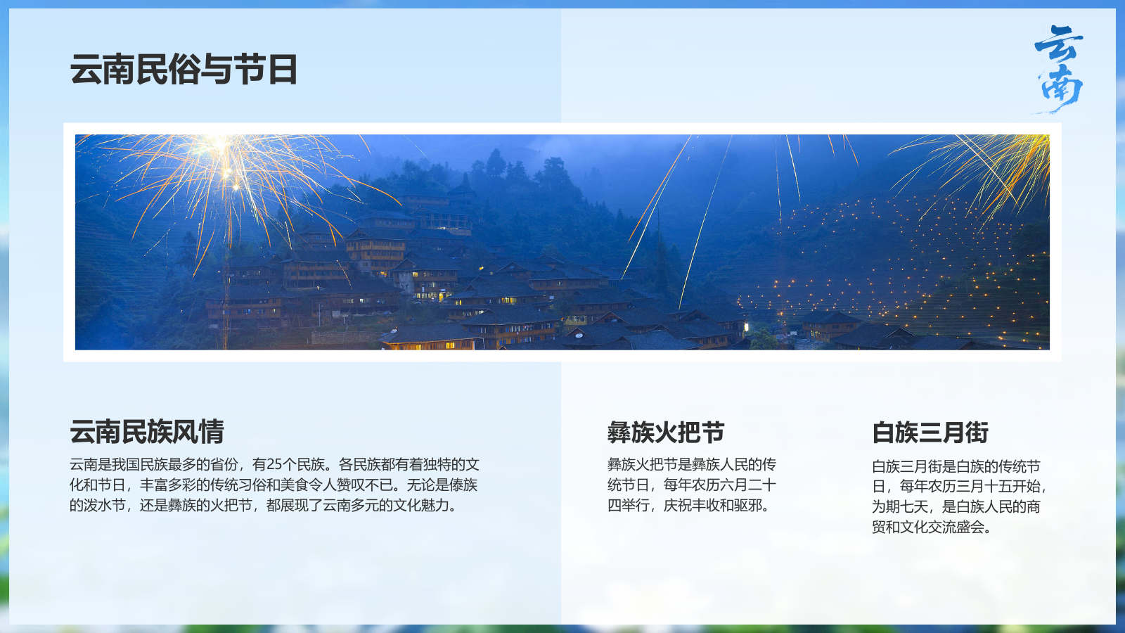 蓝色摄影风探寻彩云之南：云南旅行全攻略PPT模板.pptx_第6页