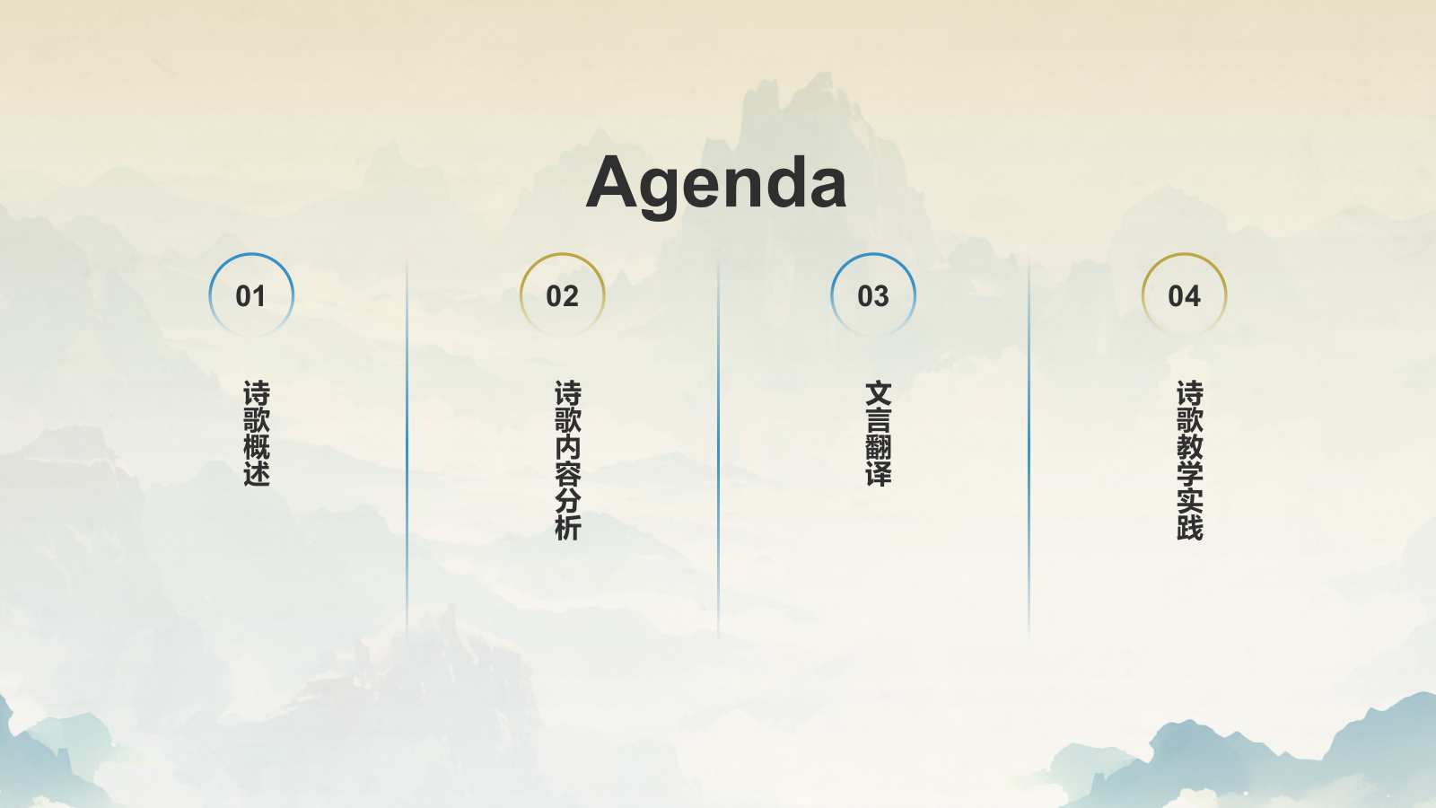 蓝色水墨风蜀道难李白语文教学课件PPT模板.pptx_第2页