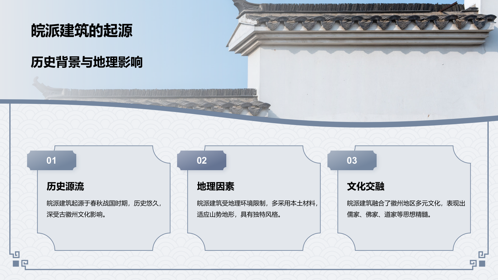 蓝色水墨风皖派建筑介绍PPT模板.pptx_第4页