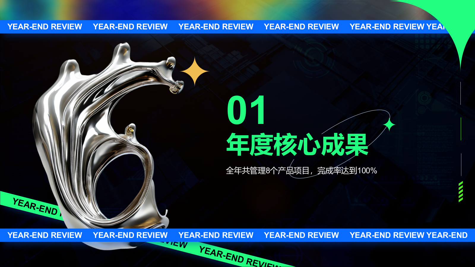 蓝色酸性风产品经理年终总结PPT模板.pptx_第3页