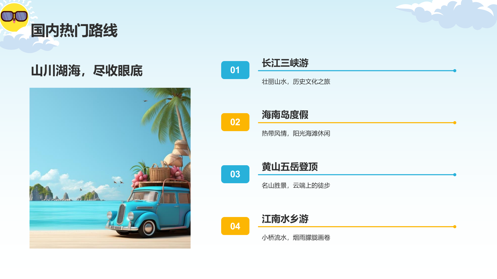 蓝色小清新旅游出行通用计划书PPT模板.pptx_第4页