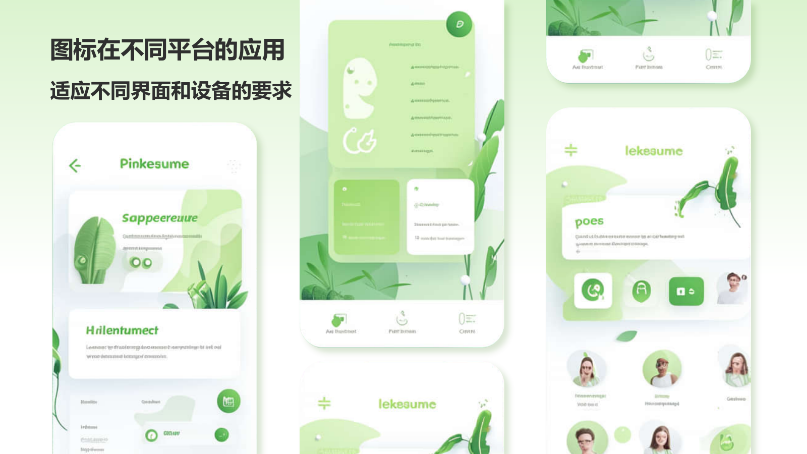 绿色3D风UI设计通用作品集PPT模板.pptx_第10页