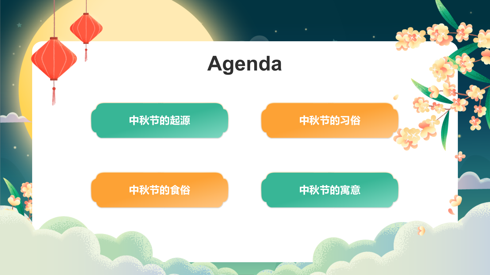 绿色插画风中秋节节日科普PPT模板.pptx_第2页