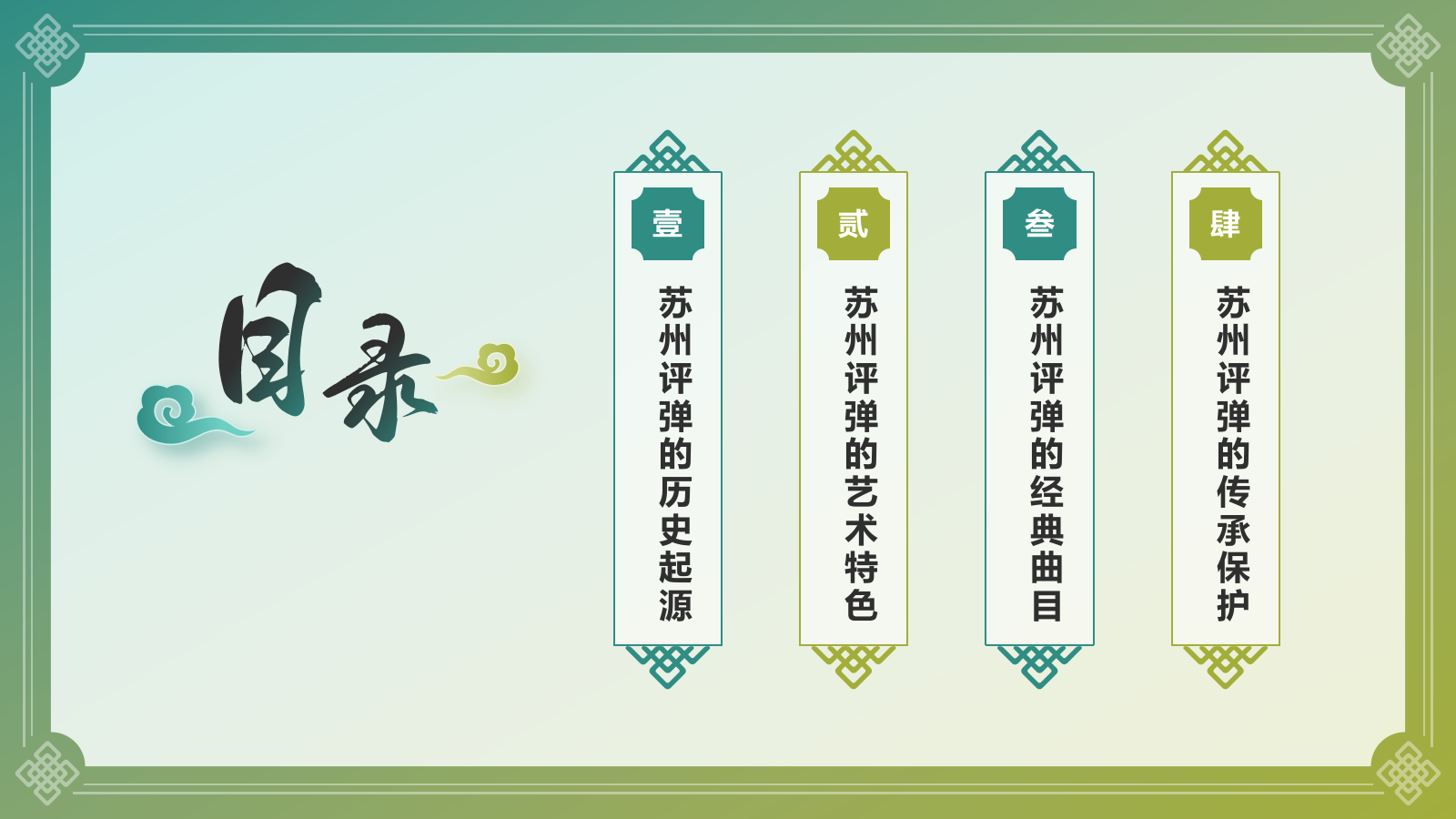 绿色国潮风非遗文化介绍——苏州评弹PPT模板.pptx_第2页