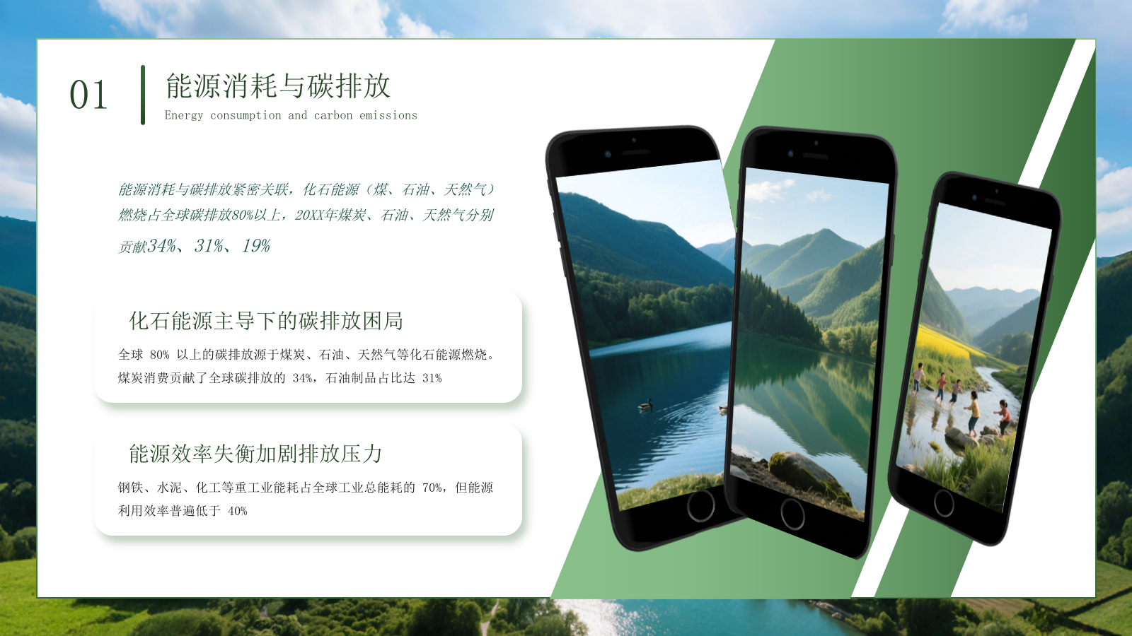 绿色商务绿水青山就是金山银山低碳环保PPT模板.pptx_第8页