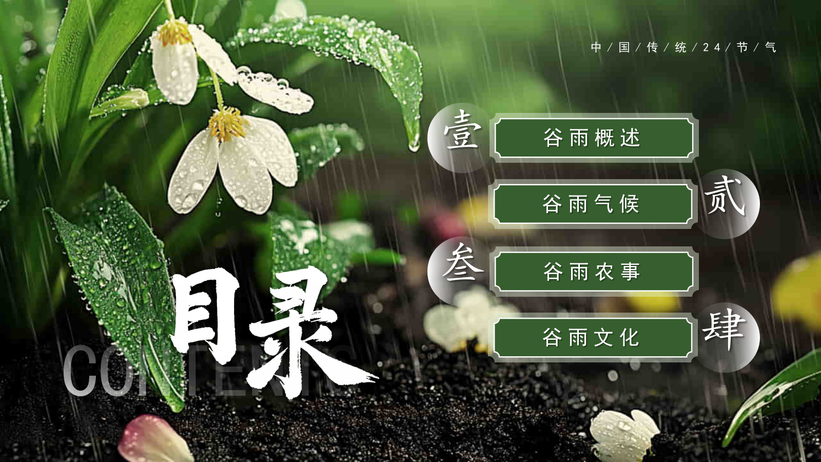 绿色系传统文化二十四节气谷雨主题PPT模板.pptx_第2页