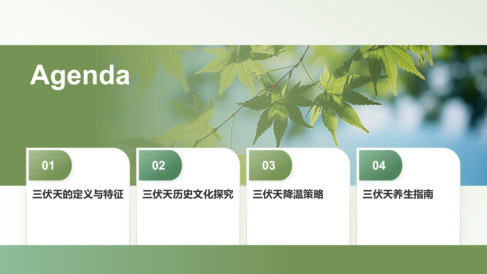 绿色小清新三伏天PPT模板.pptx_第2页