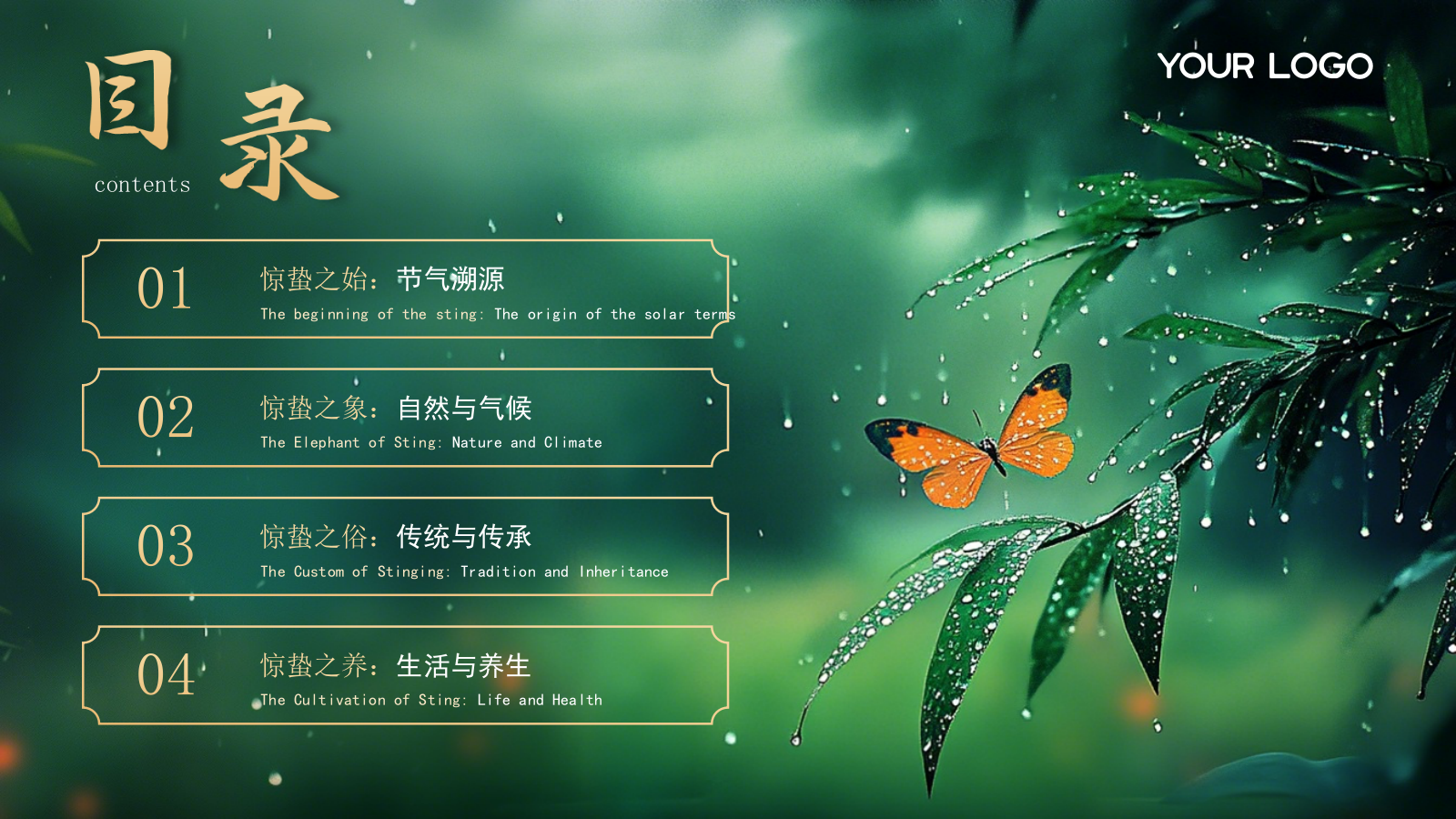 绿色中国节气之惊蛰PPT模版.pptx_第2页