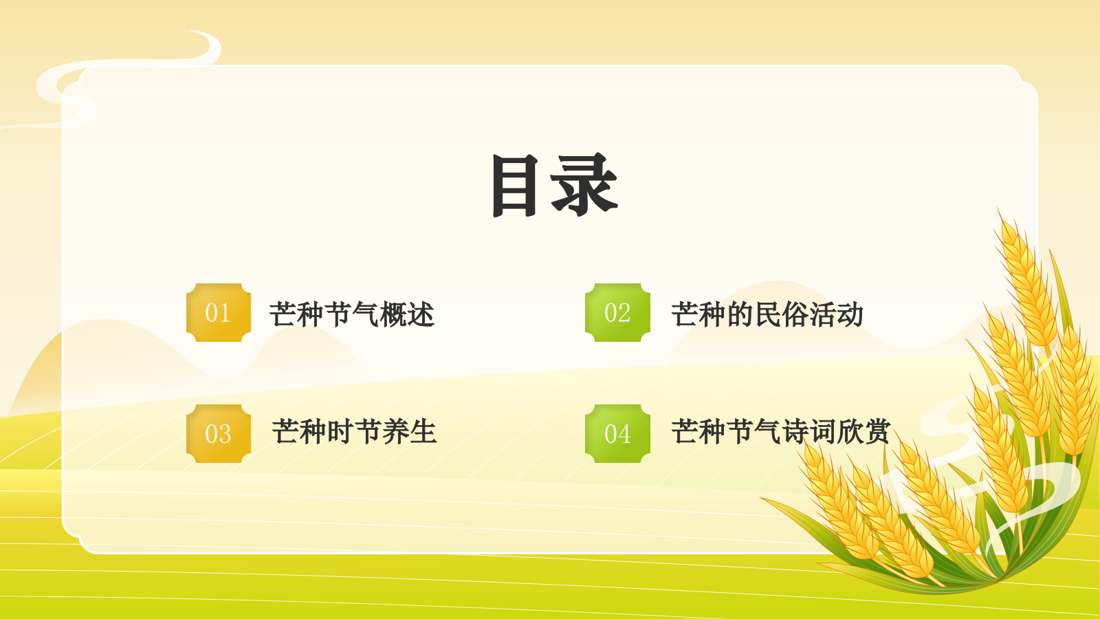 黄色国潮风二十四节气科普介绍——芒种PPT模板.pptx_第2页