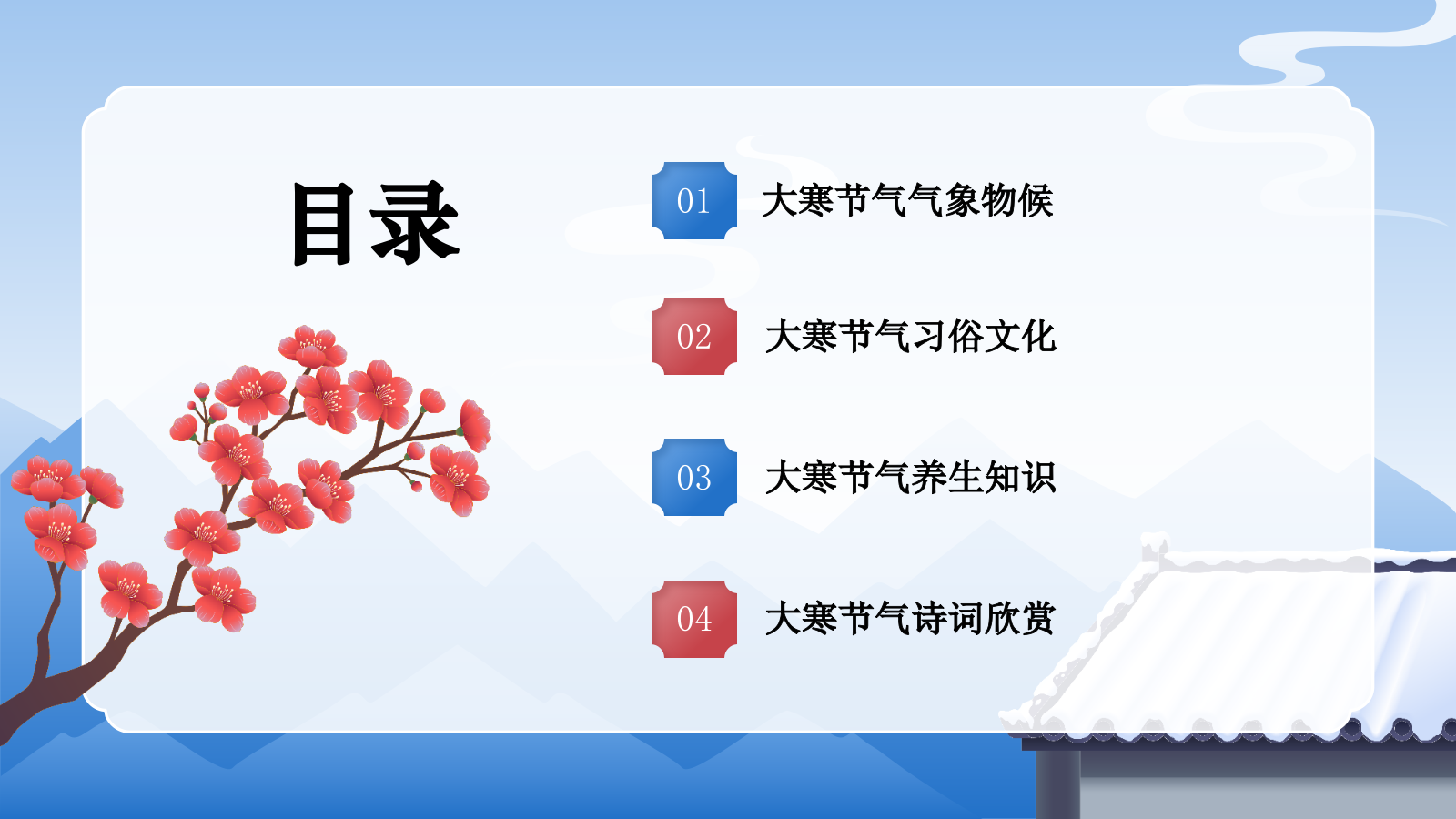 蓝色国潮风二十四节气科普介绍——大寒PPT模板.pptx_第2页