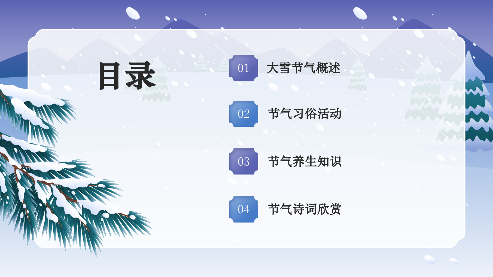 蓝色国潮风二十四节气科普介绍——大雪PPT模板.pptx_第2页