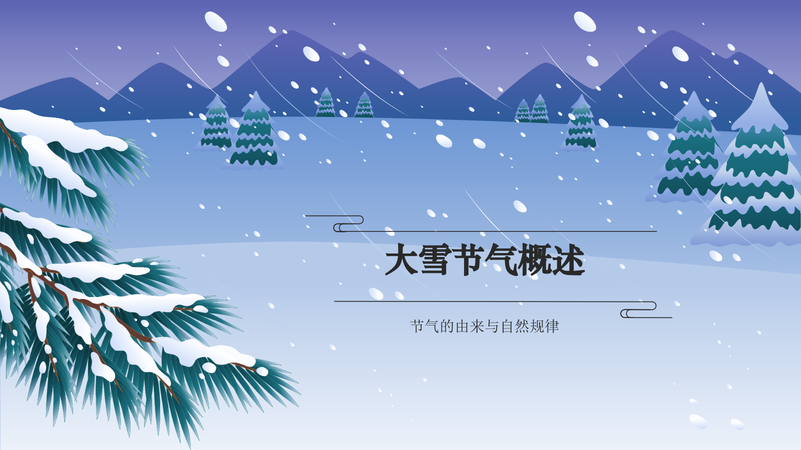 蓝色国潮风二十四节气科普介绍——大雪PPT模板.pptx_第3页