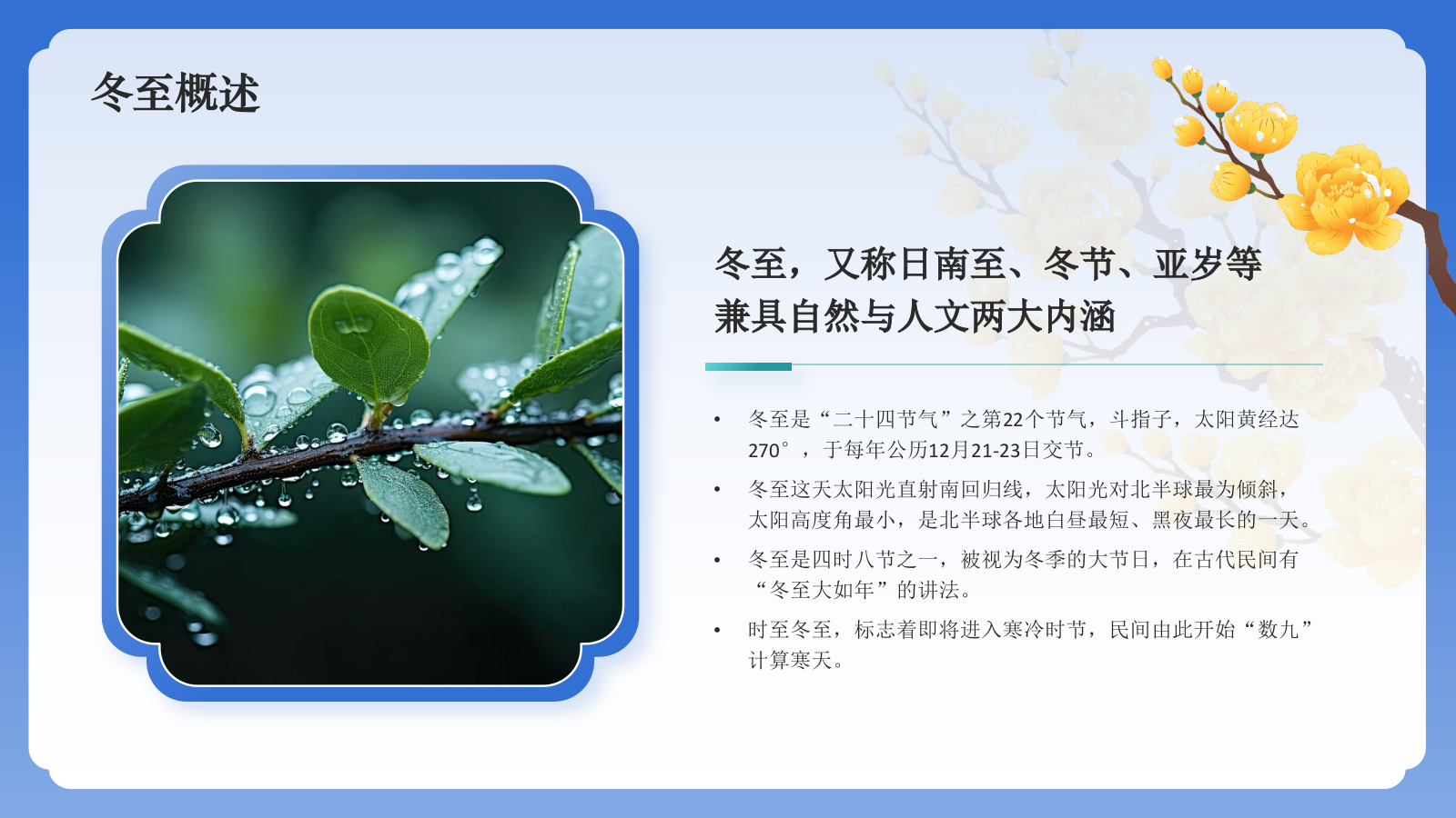 蓝色国潮风二十四节气科普介绍——冬至PPT模板.pptx_第4页