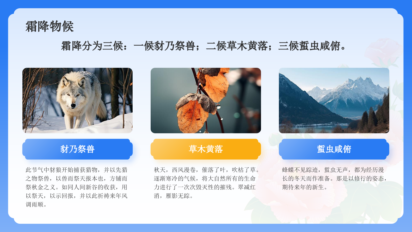 蓝色国潮风二十四节气科普介绍——霜降PPT模板.pptx_第5页