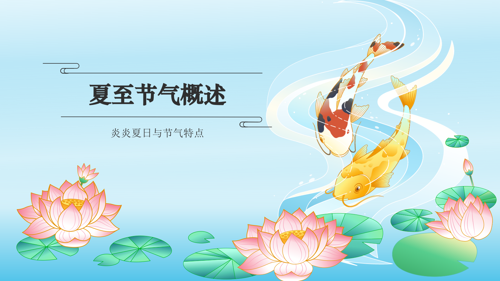 蓝色国潮风二十四节气科普介绍——夏至PPT模板.pptx_第3页