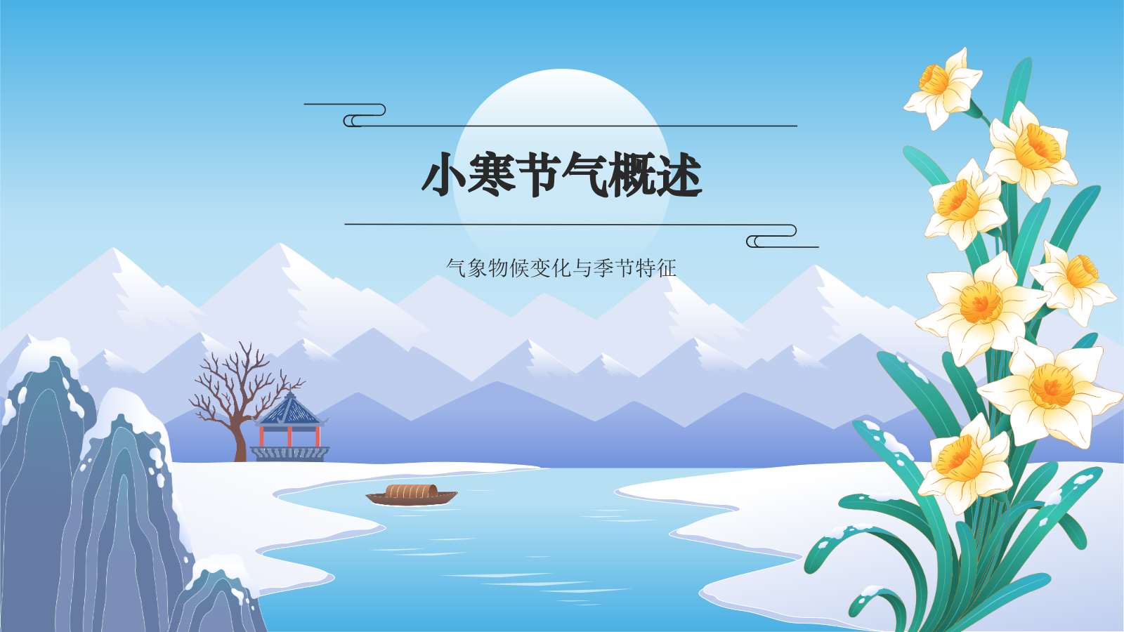 蓝色国潮风二十四节气科普介绍——小寒PPT模板.pptx_第3页