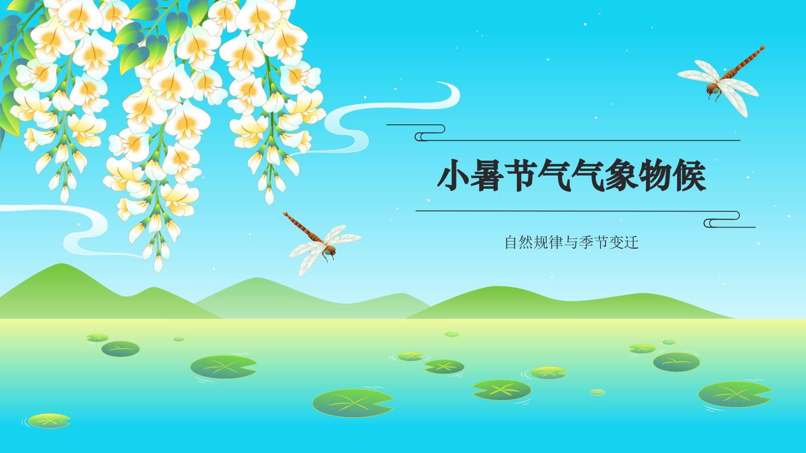 蓝色国潮风二十四节气科普介绍——小暑PPT模板.pptx_第3页