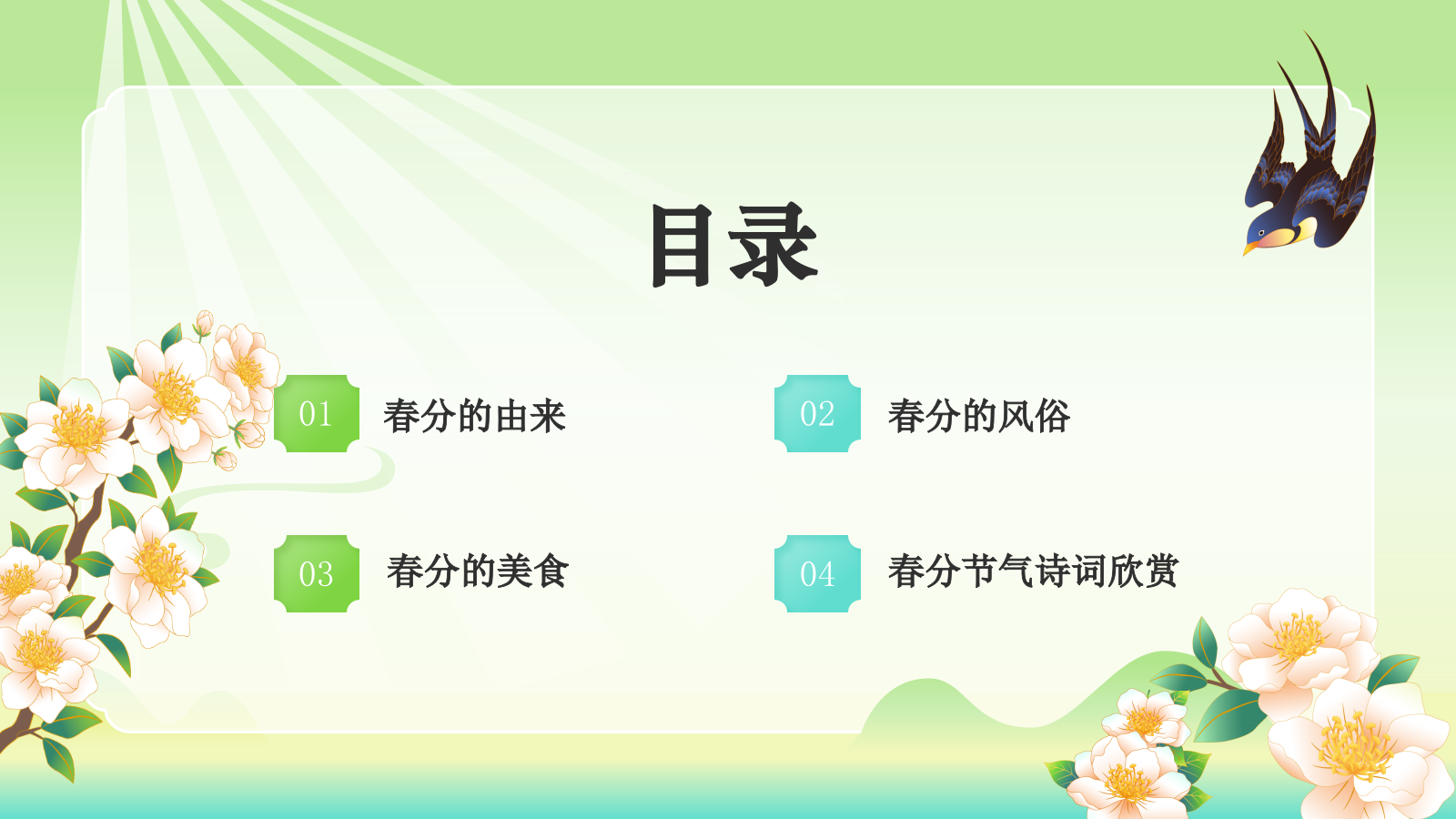 绿色国潮风二十四节气科普介绍——春分PPT模板.pptx_第2页