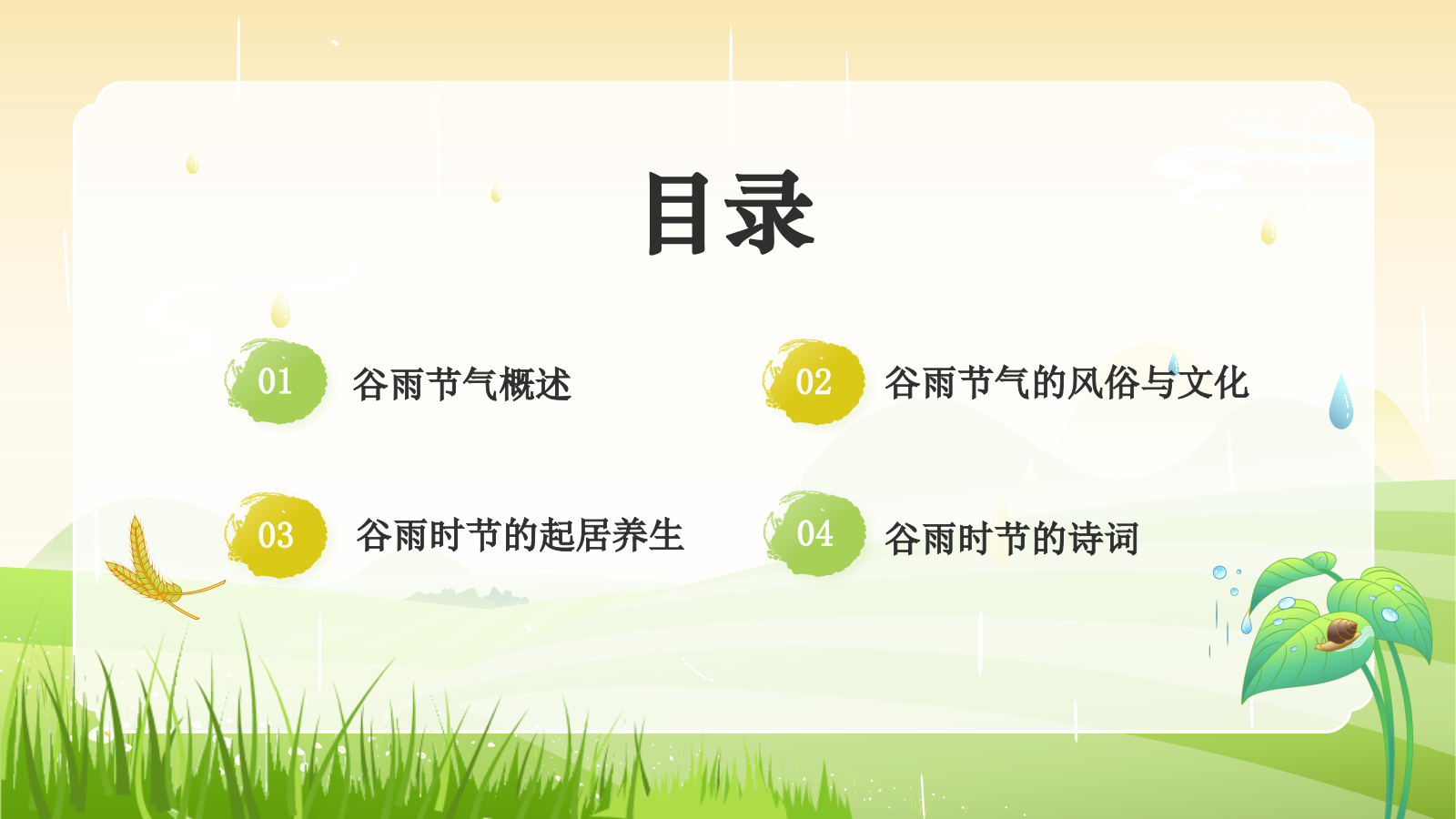 绿色国潮风二十四节气科普介绍——谷雨PPT模板.pptx_第2页