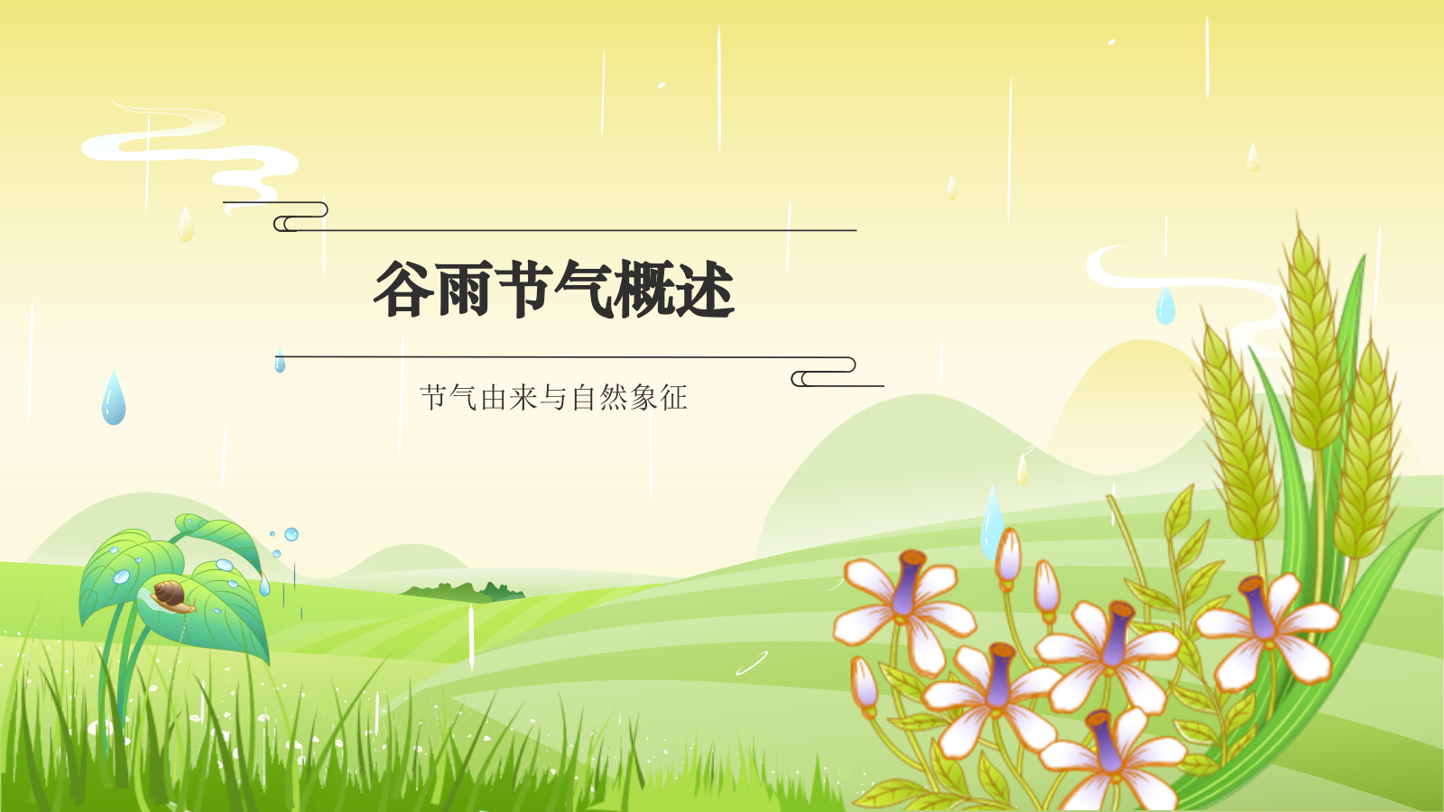 绿色国潮风二十四节气科普介绍——谷雨PPT模板.pptx_第3页