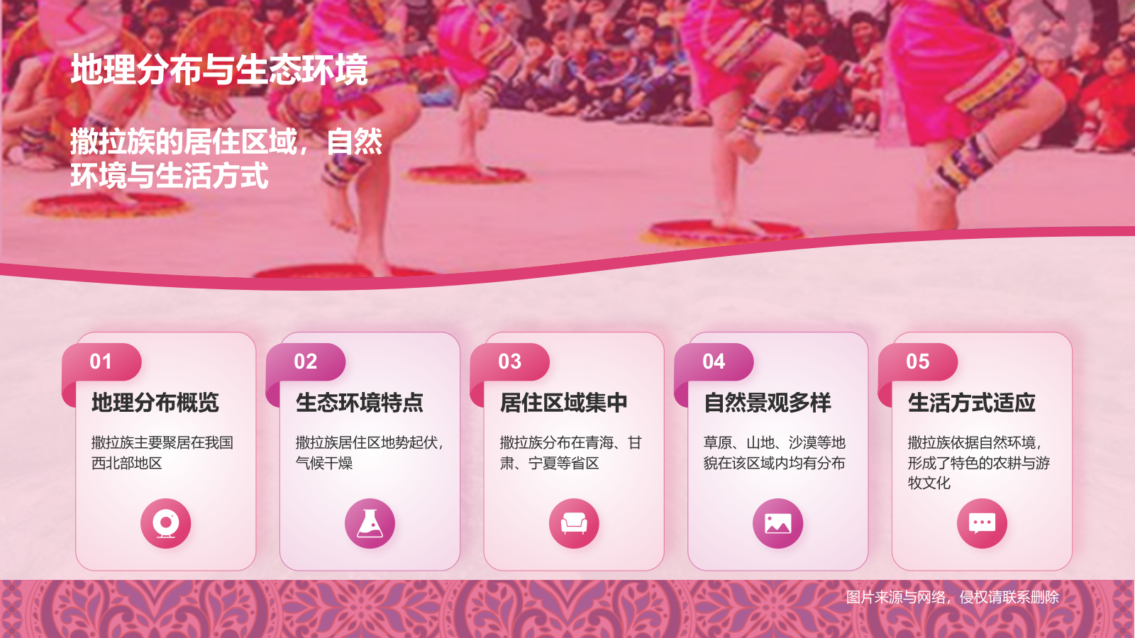 粉色插画风撒拉族介绍PPT模板.pptx_第5页