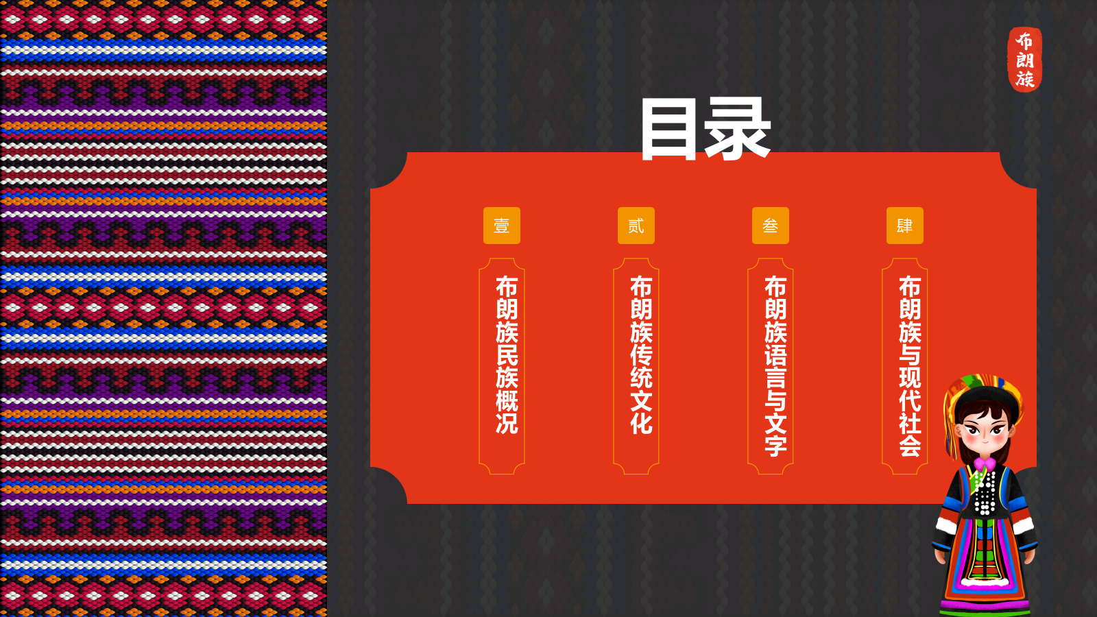 黑色插画风布朗族介绍PPT模板.pptx_第2页