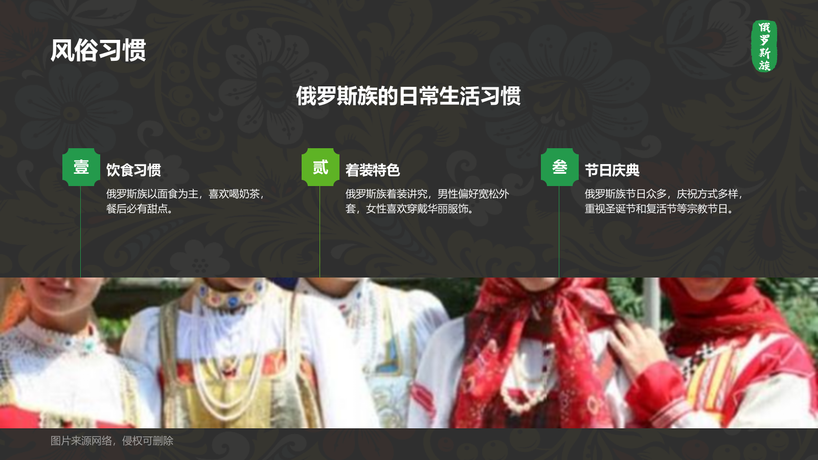 黑色复古风俄罗斯族介绍PPT模板.pptx_第10页