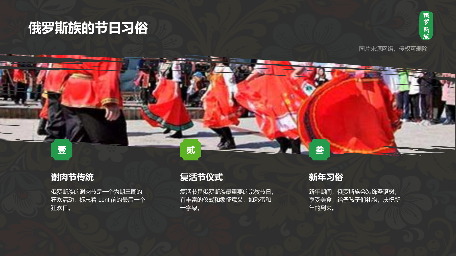 黑色复古风俄罗斯族介绍PPT模板.pptx_第9页