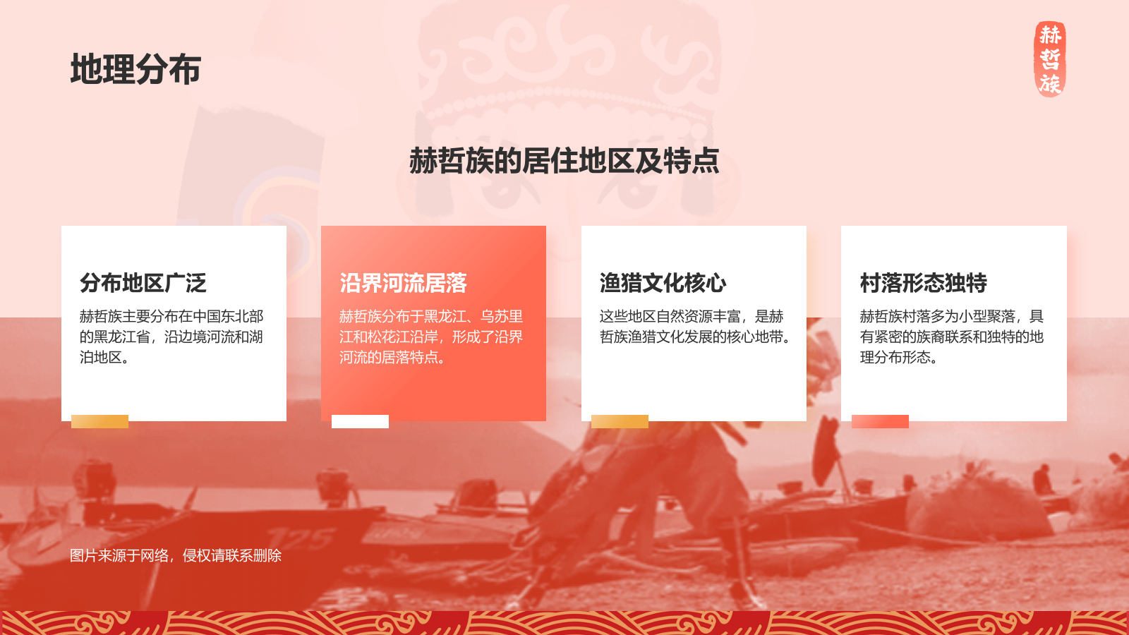 红色插画风赫哲族介绍PPT模板.pptx_第5页