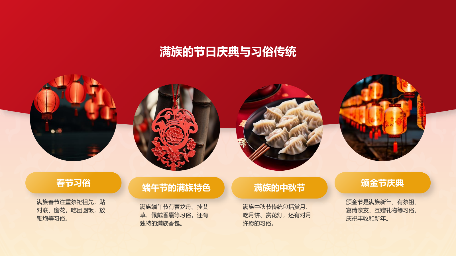 红色插画风满族介绍PPT模板.pptx_第10页