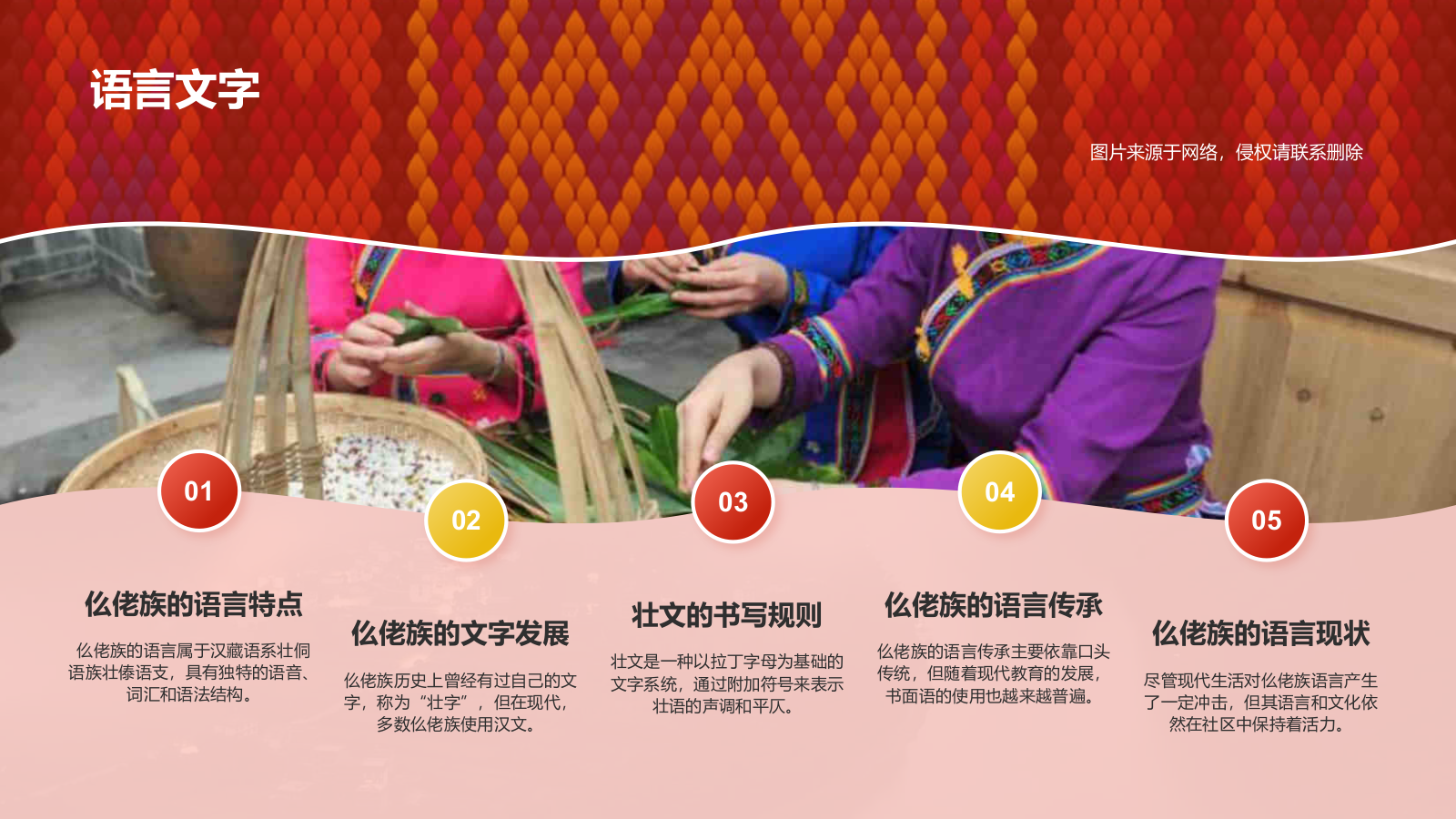 红色插画风仫佬族介绍PPT模板.pptx_第8页