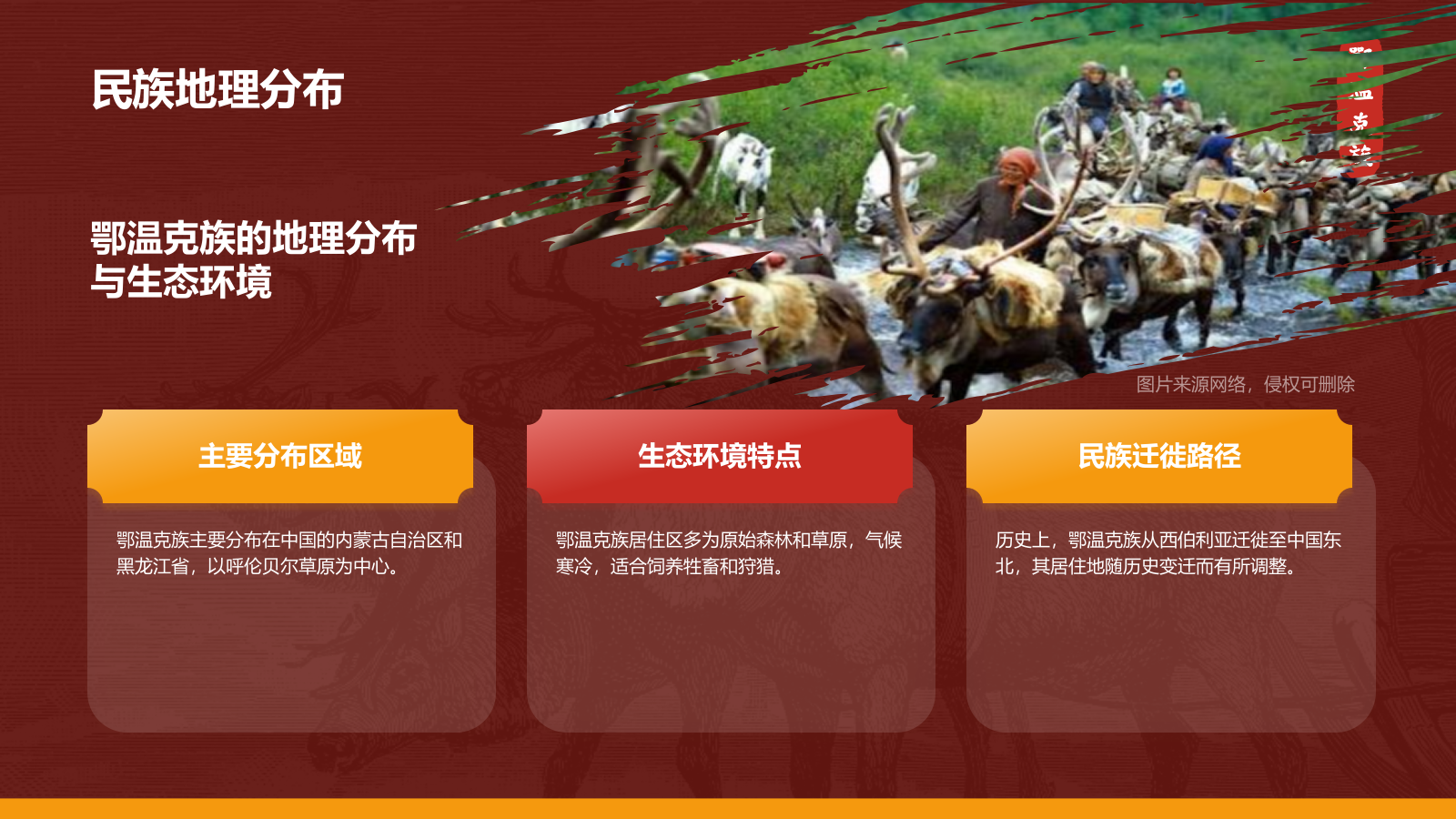 红色复古风鄂温克族介绍PPT模板.pptx_第6页