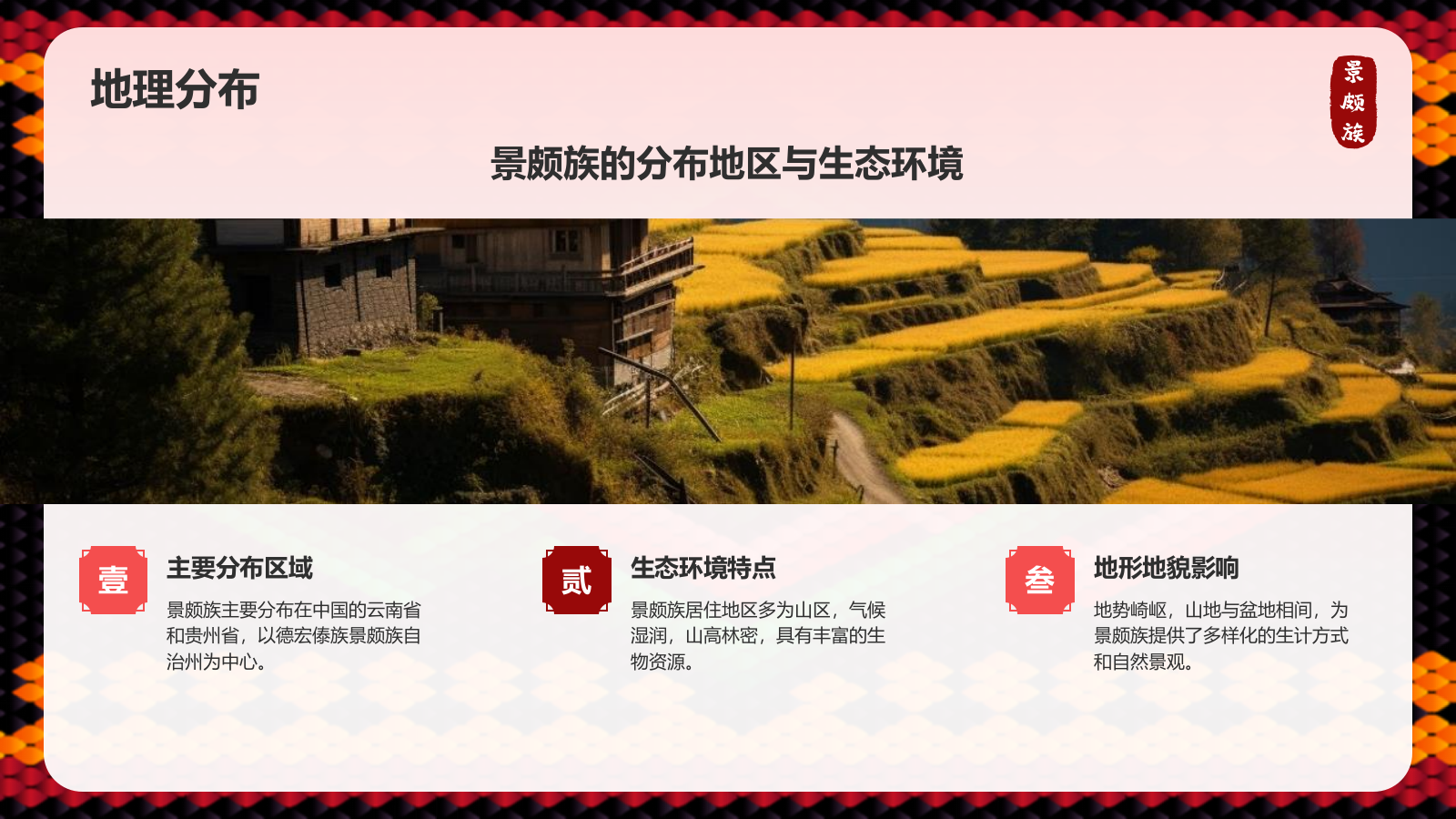 红色复古风景颇族介绍PPT模板.pptx_第5页