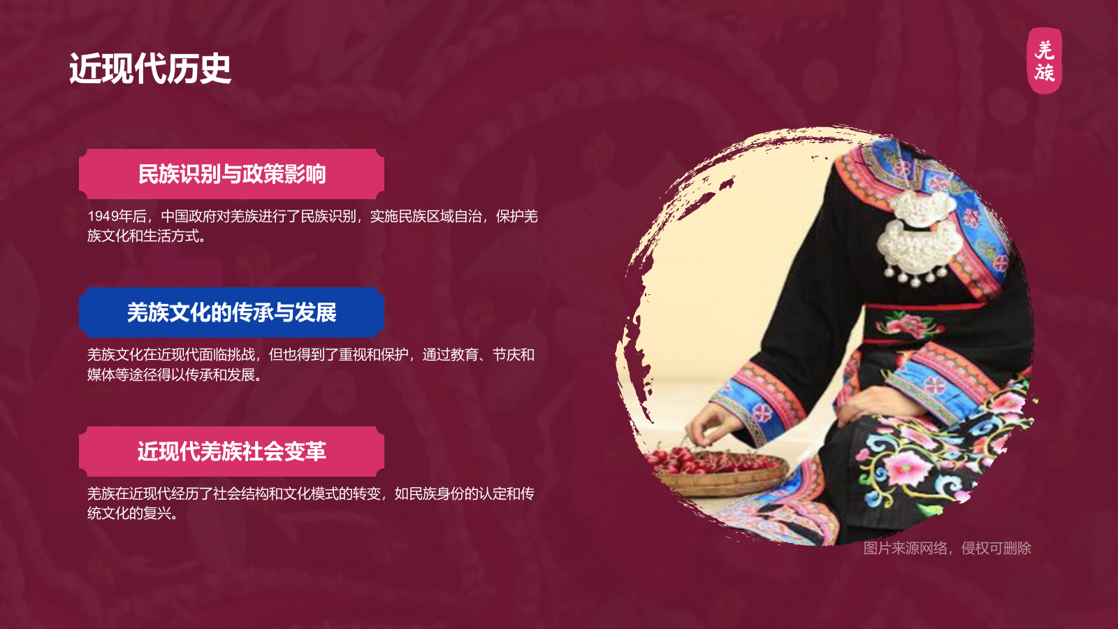 红色复古风羌族介绍PPT模板.pptx_第10页