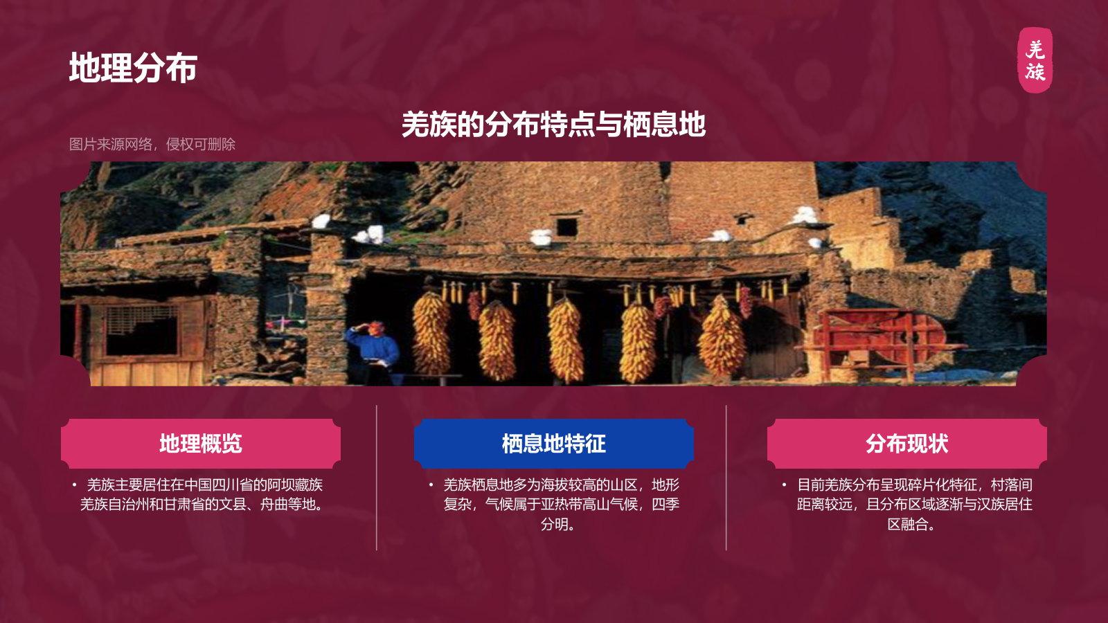 红色复古风羌族介绍PPT模板.pptx_第5页