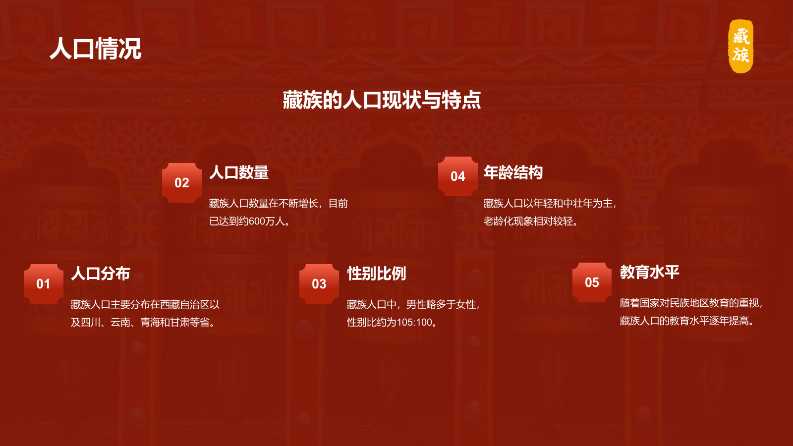 红色国潮风藏族介绍PPT模板.pptx_第7页