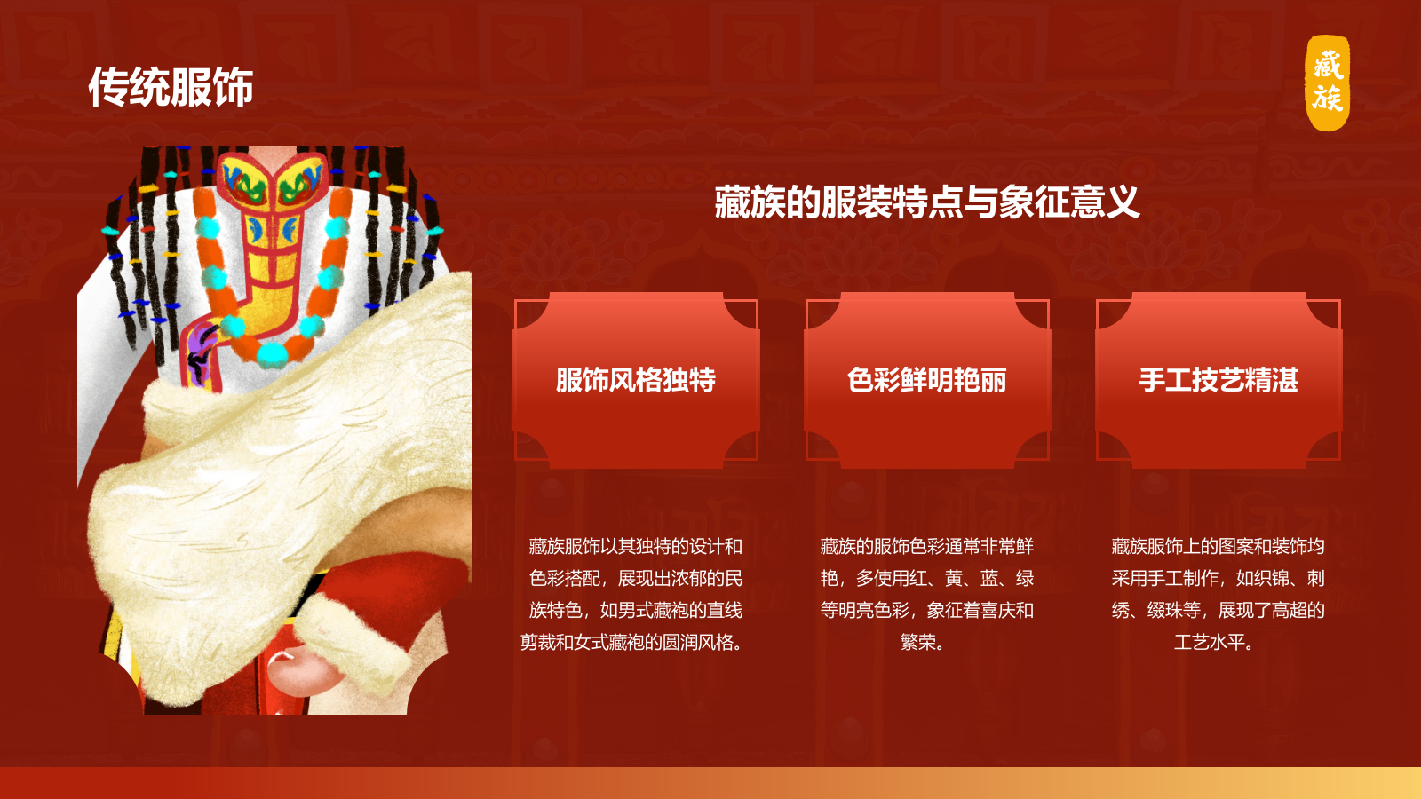 红色国潮风藏族介绍PPT模板.pptx_第9页