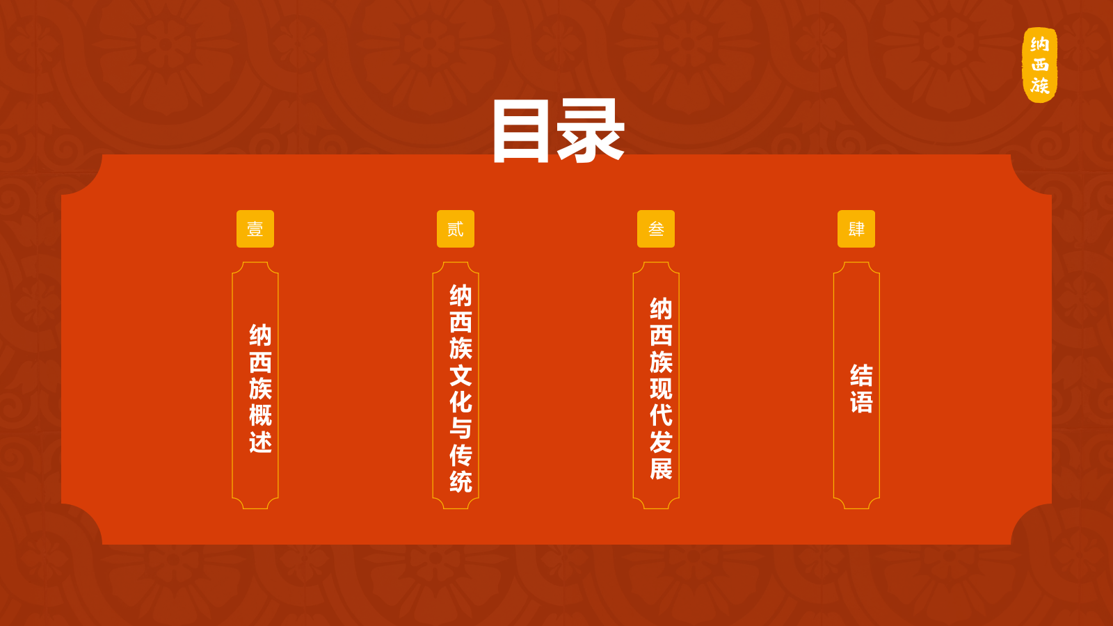 红色国潮风纳西族介绍PPT模板.pptx_第2页