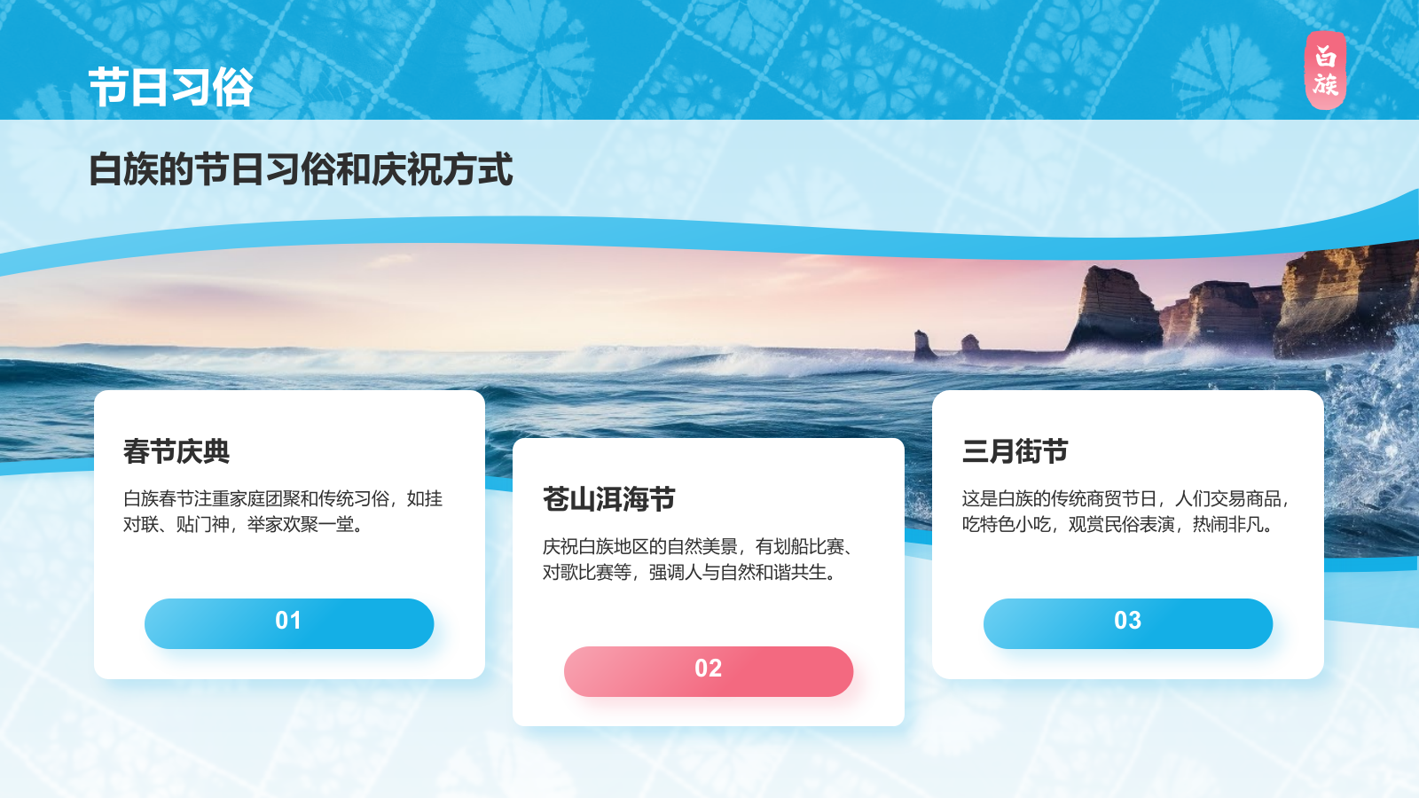 蓝色插画风白族介绍PPT模板.pptx_第10页