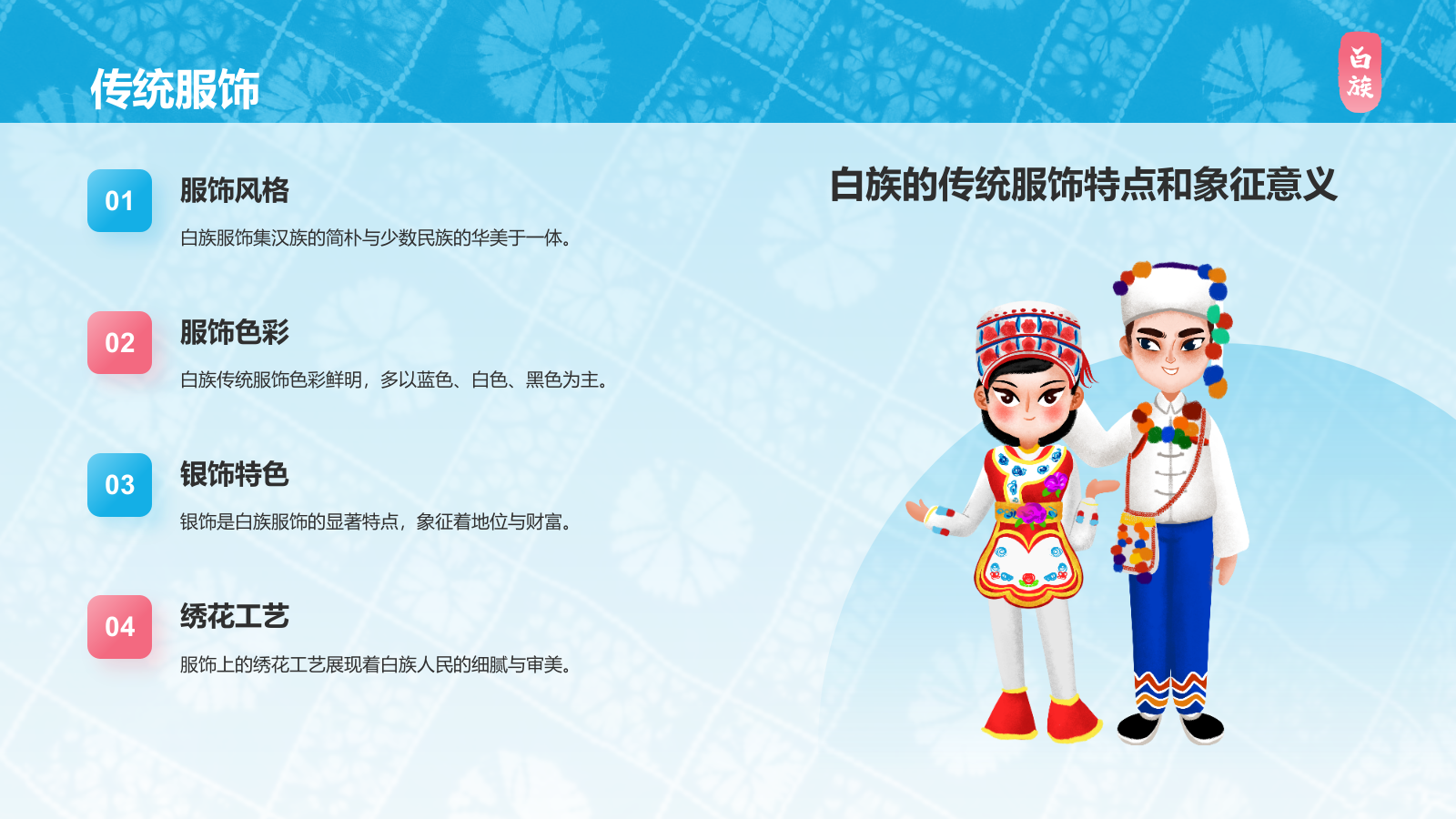 蓝色插画风白族介绍PPT模板.pptx_第9页