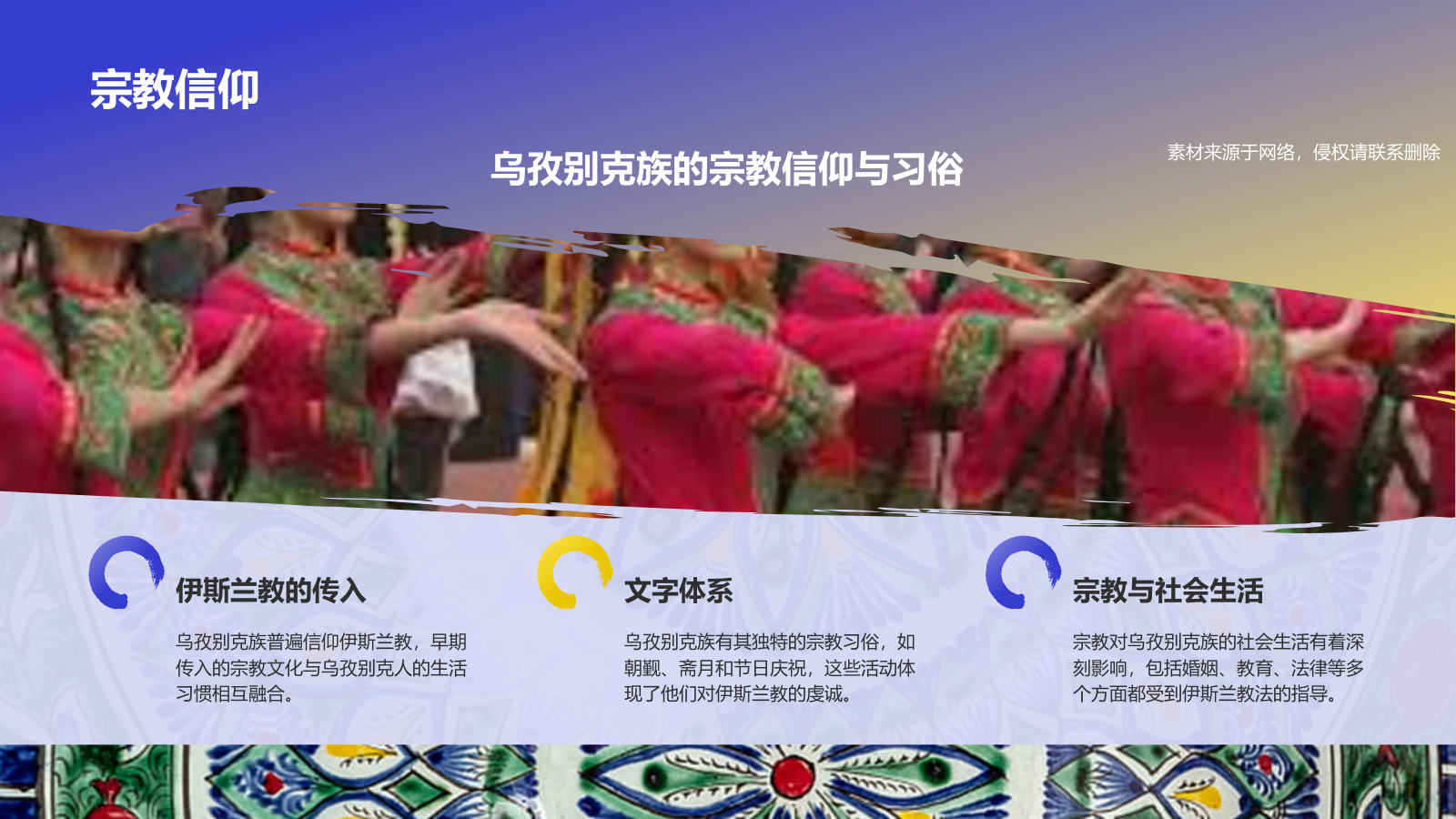 蓝色插画风乌孜别克族介绍PPT模板.pptx_第9页