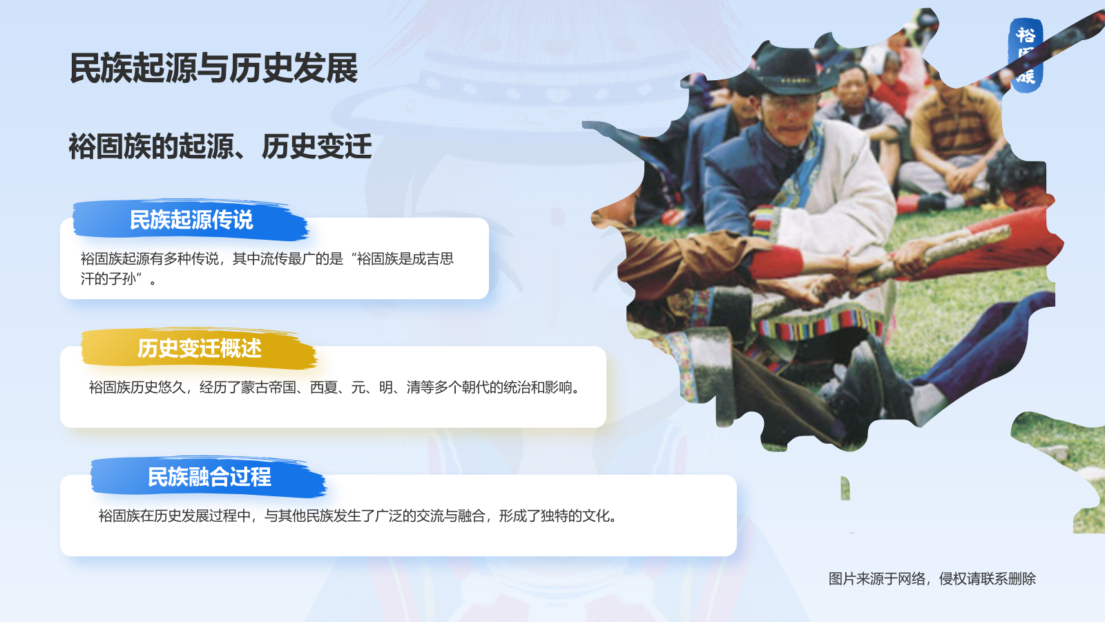 蓝色插画风裕固族介绍PPT模板.pptx_第4页