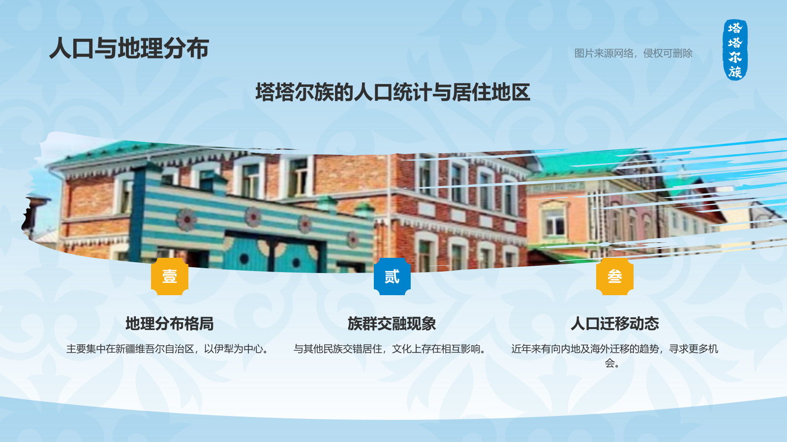 蓝色复古风塔塔尔族介绍PPT模板.pptx_第5页