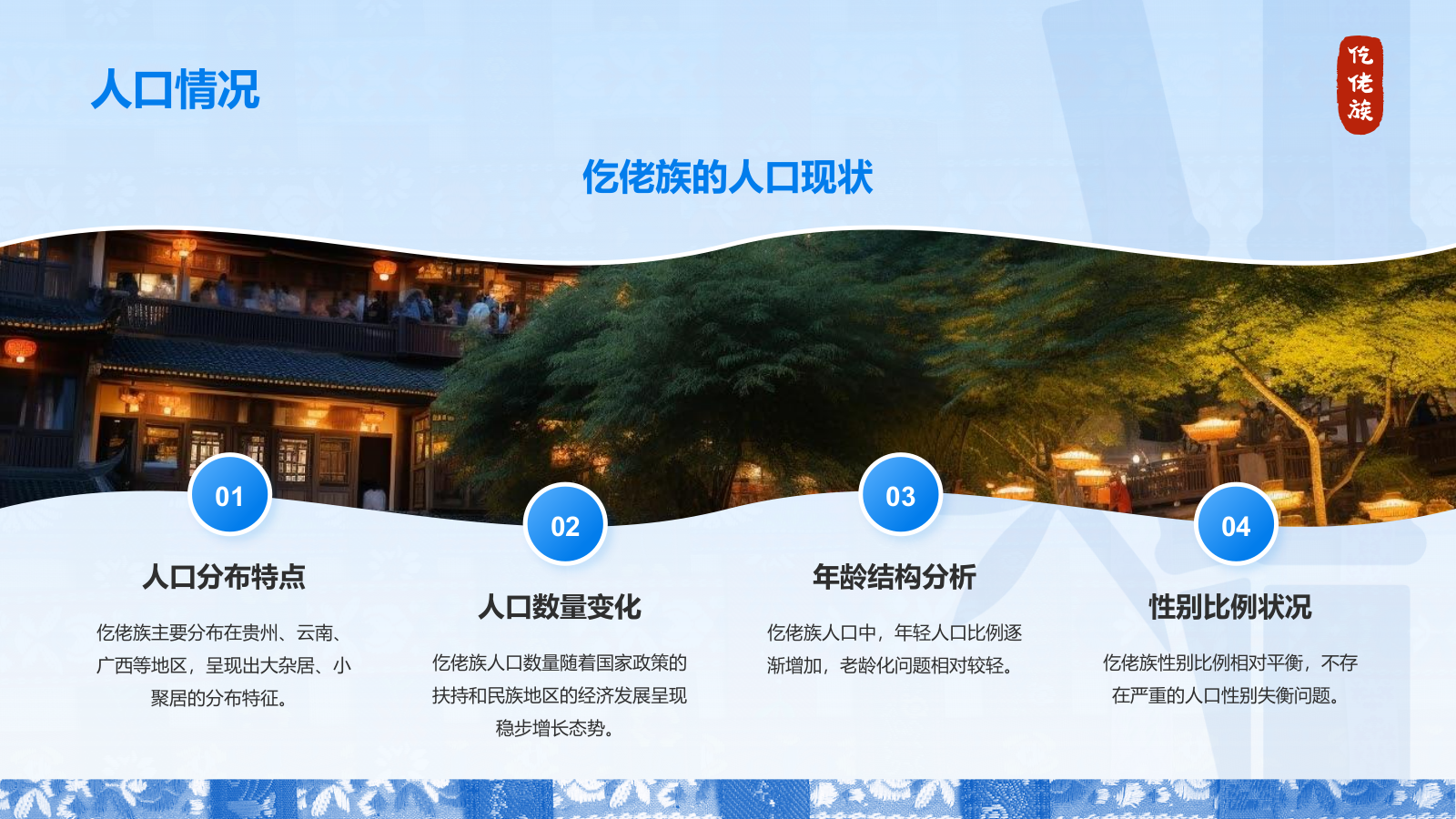 蓝色国潮风仡佬族介绍PPT模板.pptx_第7页