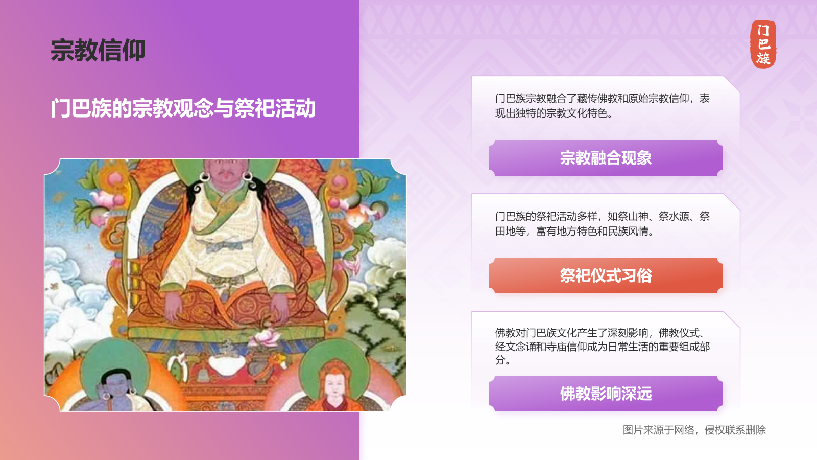 紫色插画风门巴族介绍PPT模板.pptx_第9页